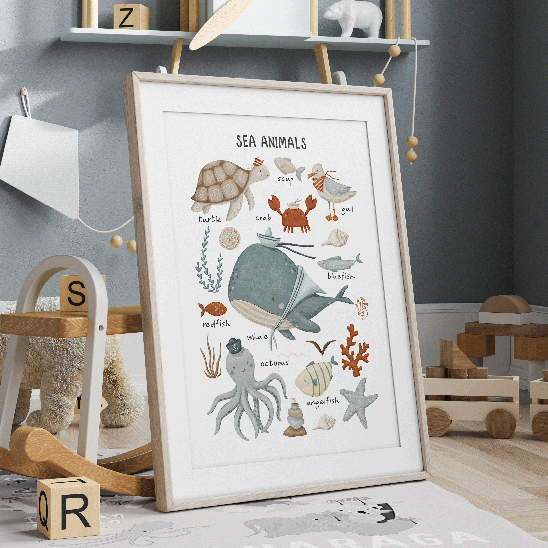 Ocean Nursery Prints | Under The Sea Nursery Wall Art | Nautical ...