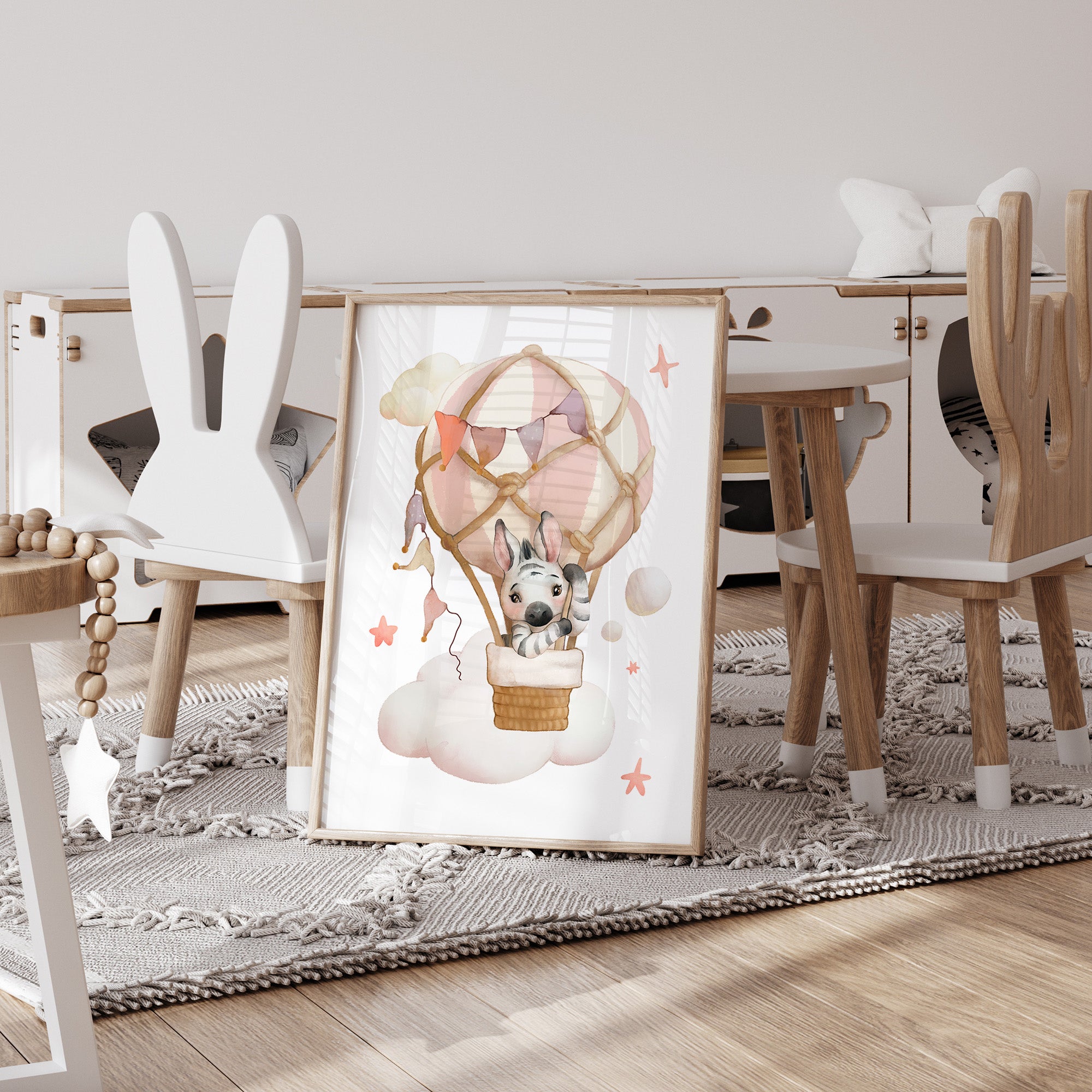 Hot Air Balloon Print - Zebra