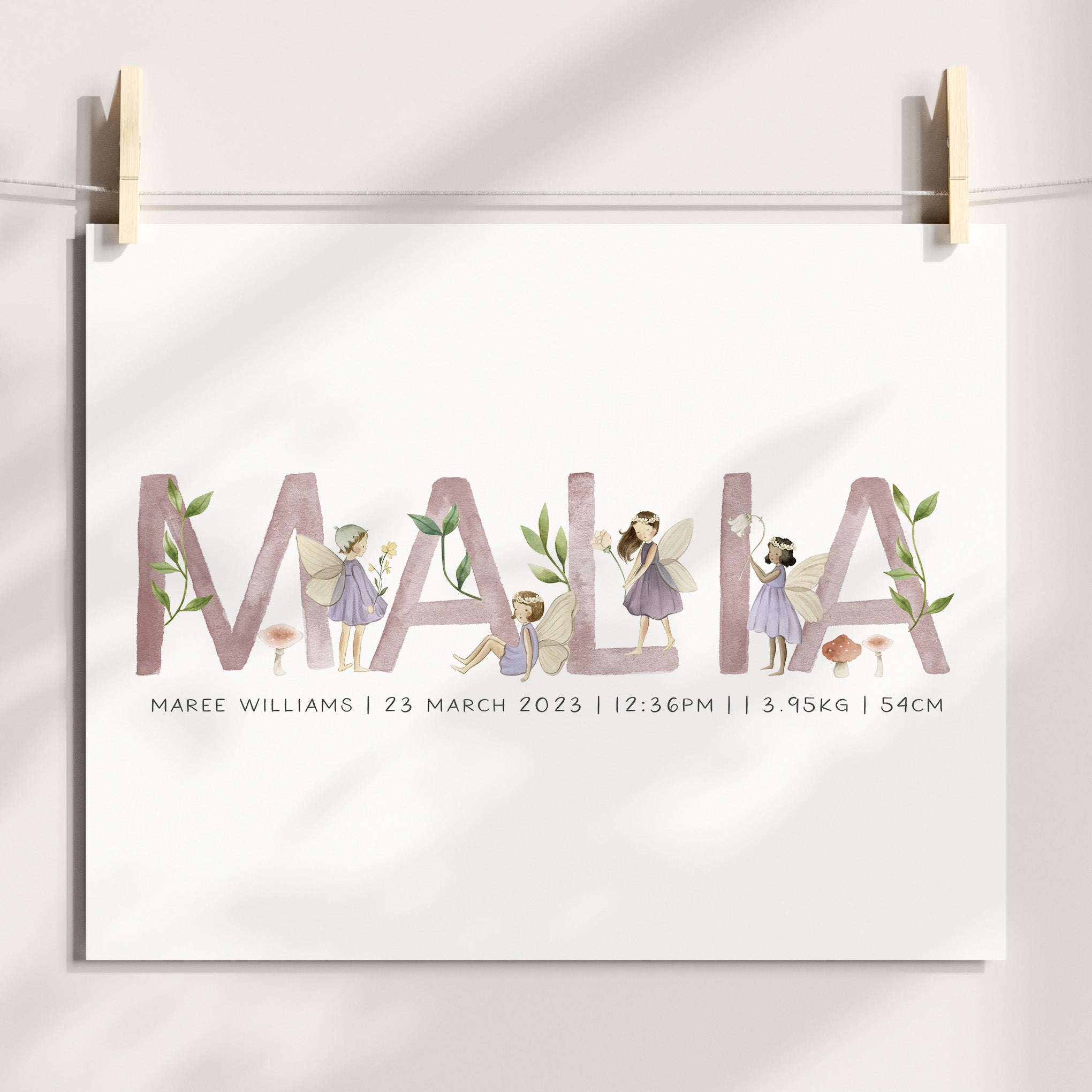 Fairy Name Birth Print