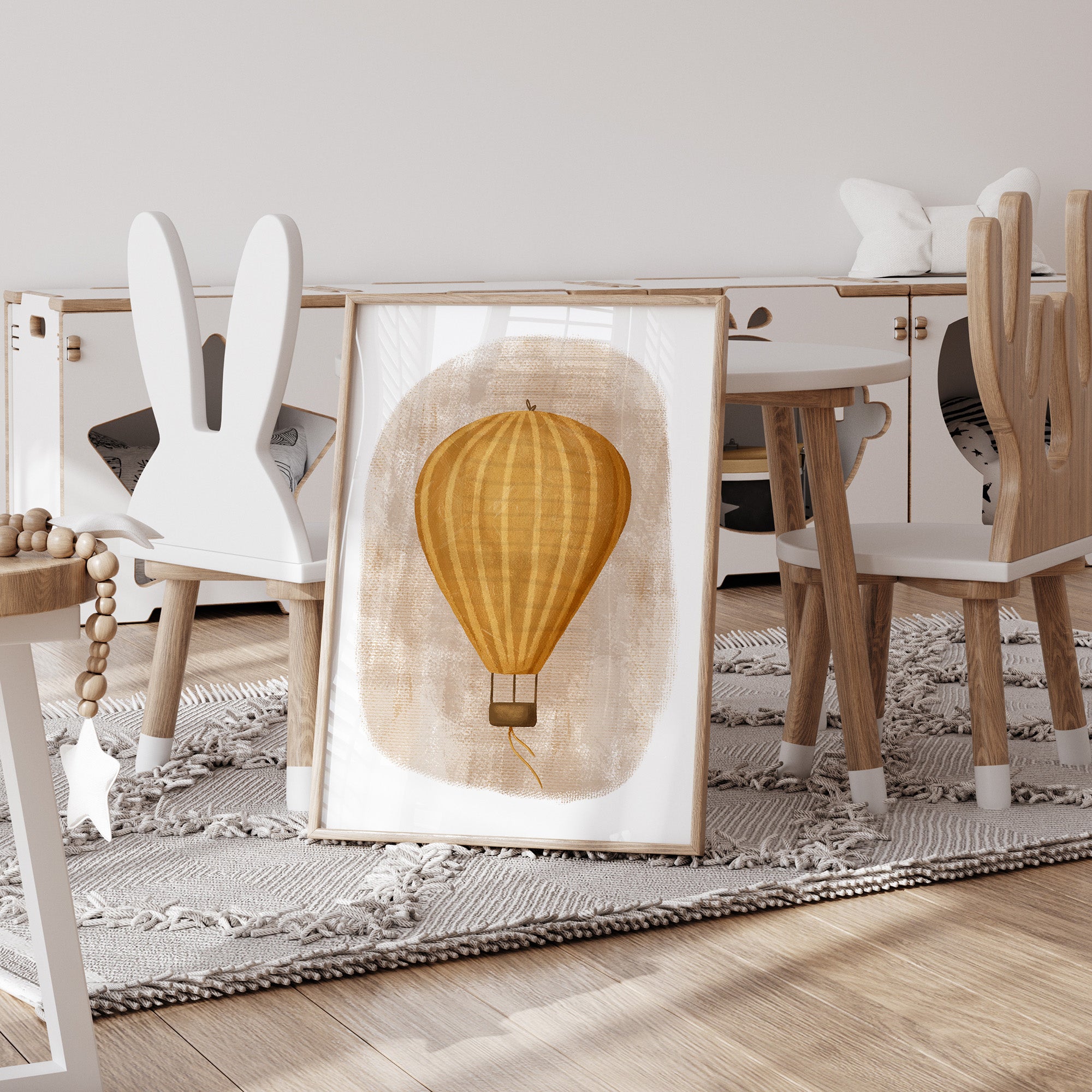 Whimsy Hot Air Ballon Print - Orange