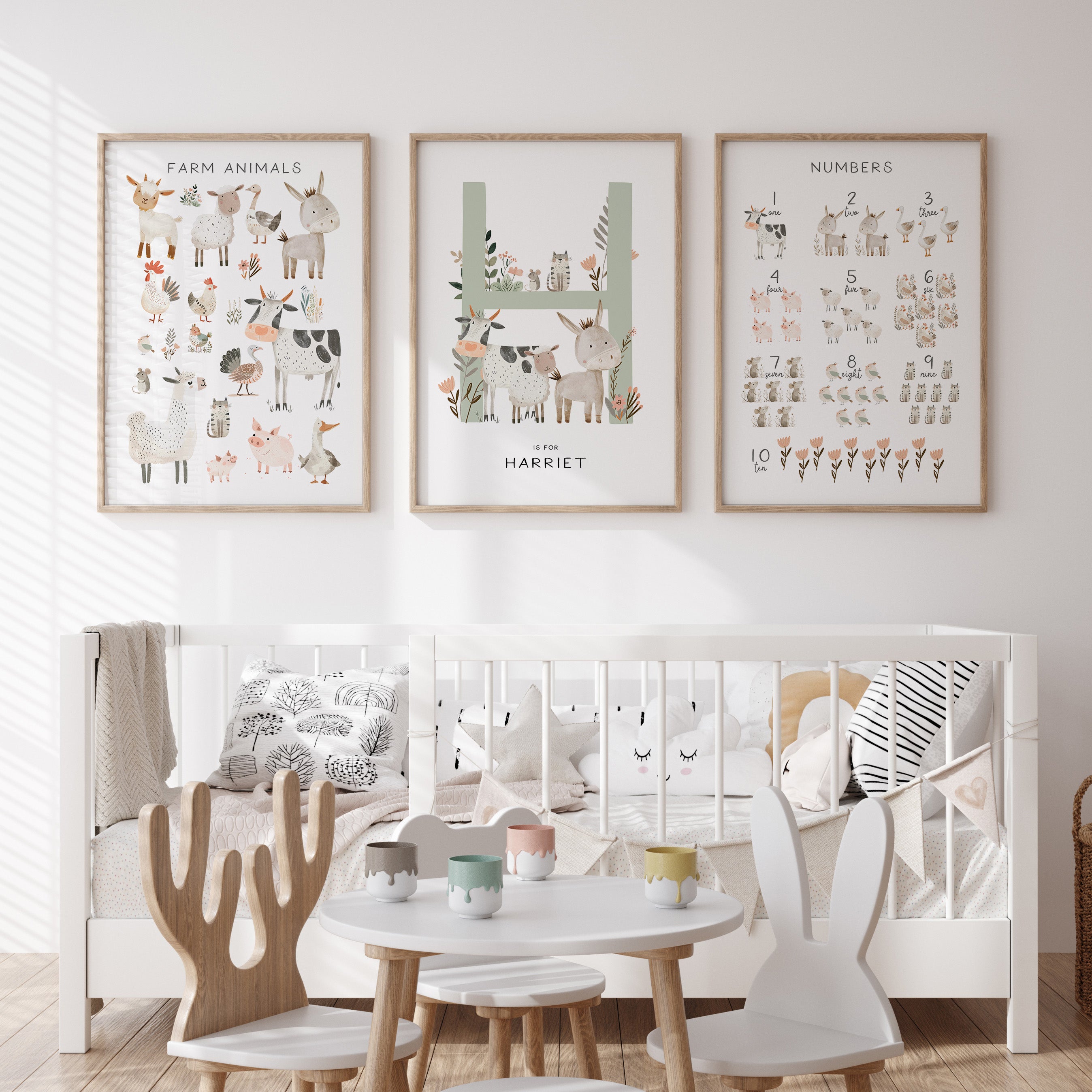 Farm Animals, Numbers, Letter & Name Prints