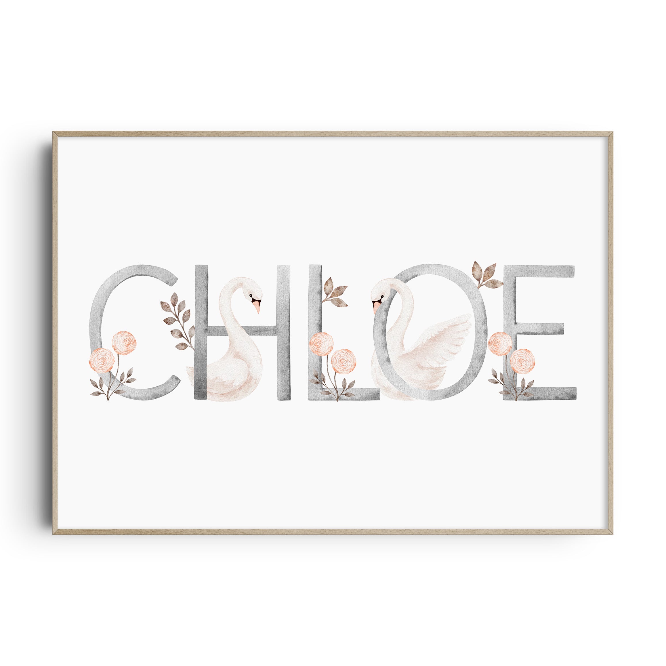 Swan Name & Birth Print