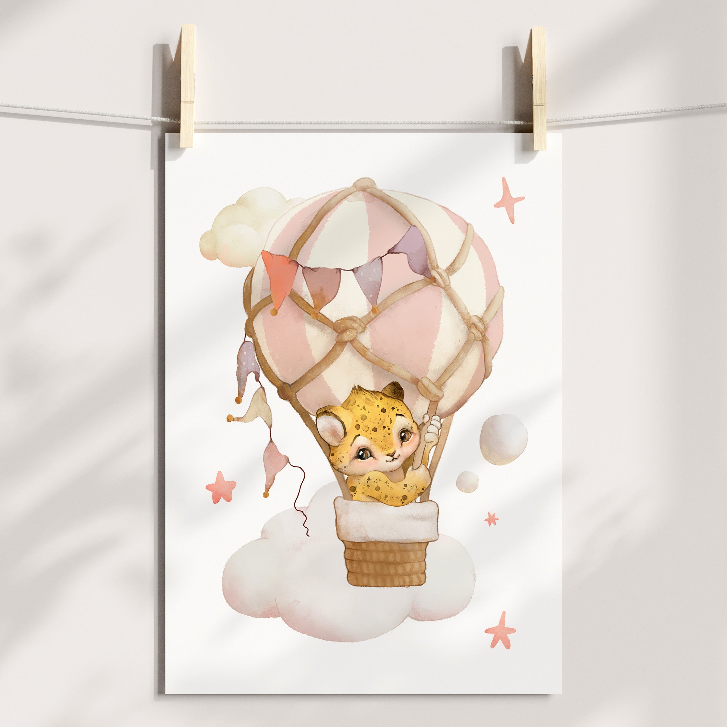 Hot Air Balloon Print - Leopard