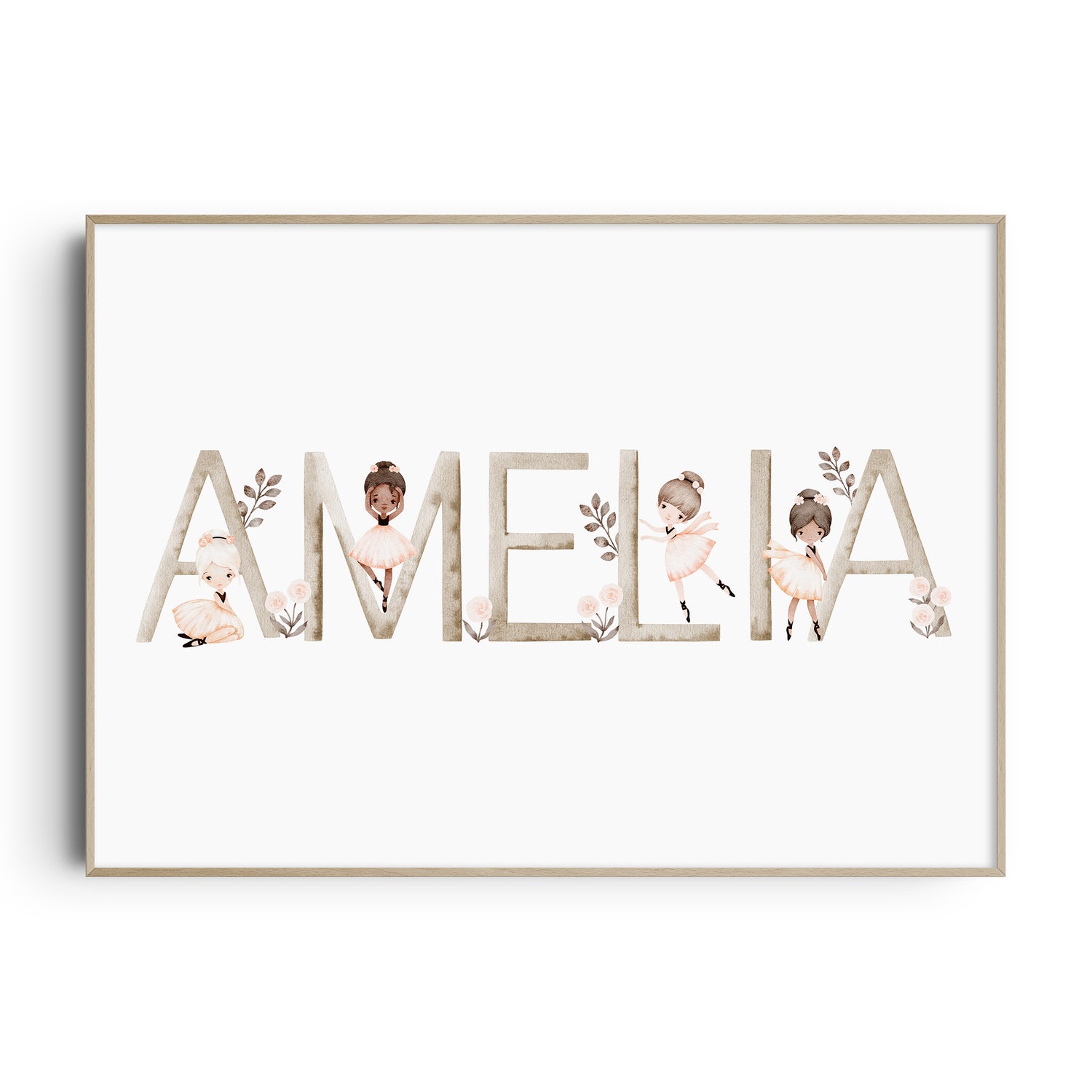 Ballerina Name & Birth Print
