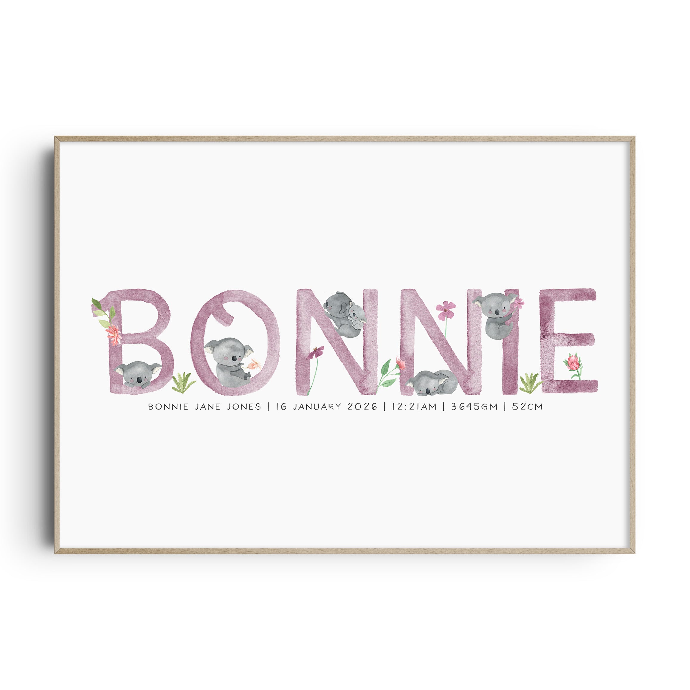 Floral Koala Name Print