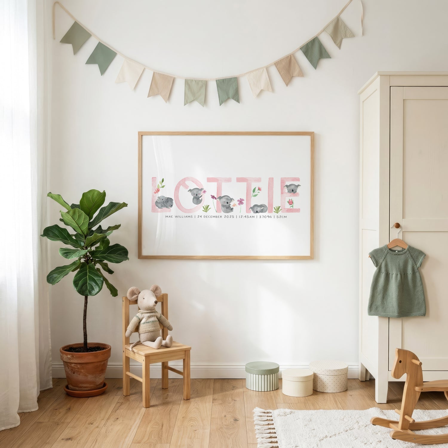 Floral Koala Name Print