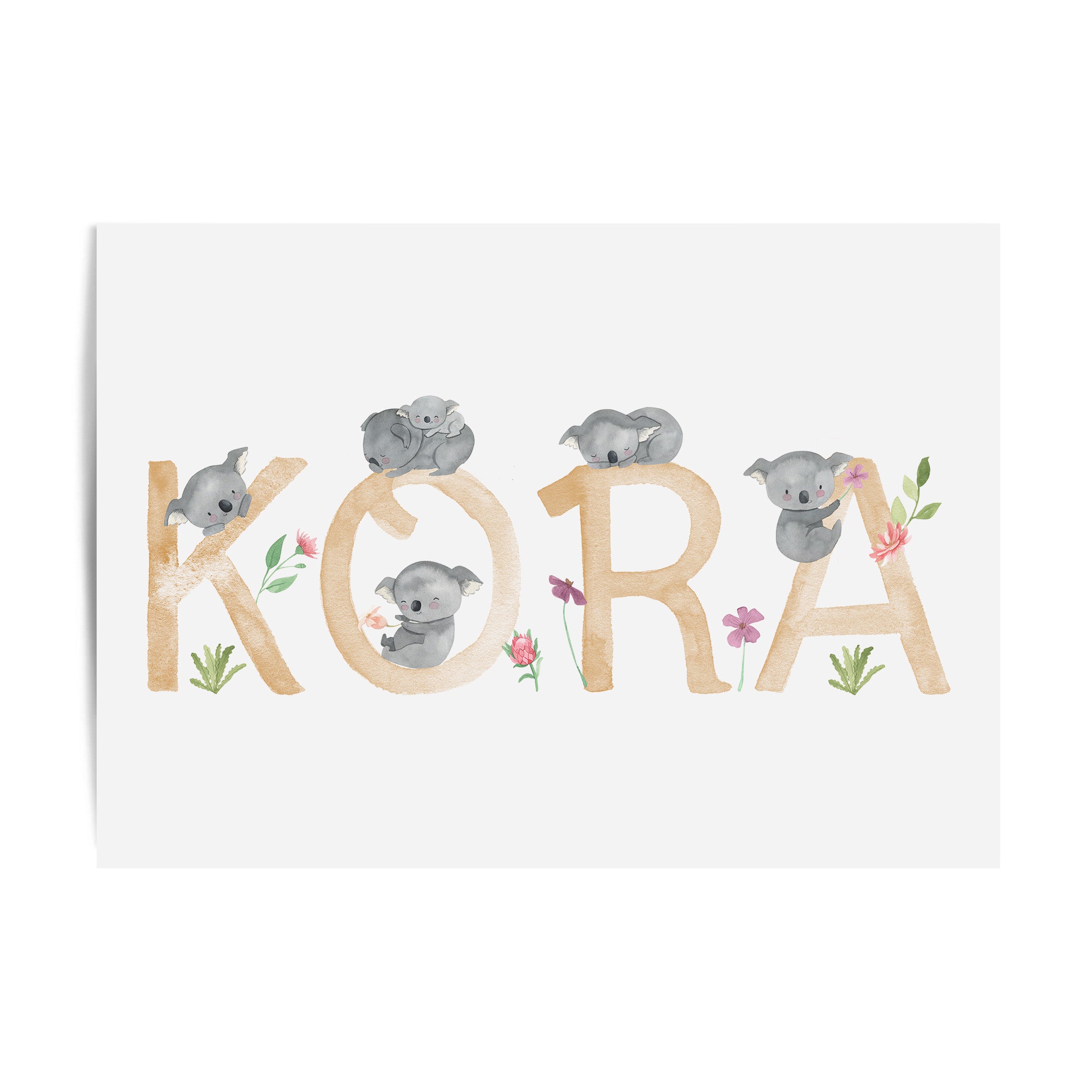 Floral Koala Name Print