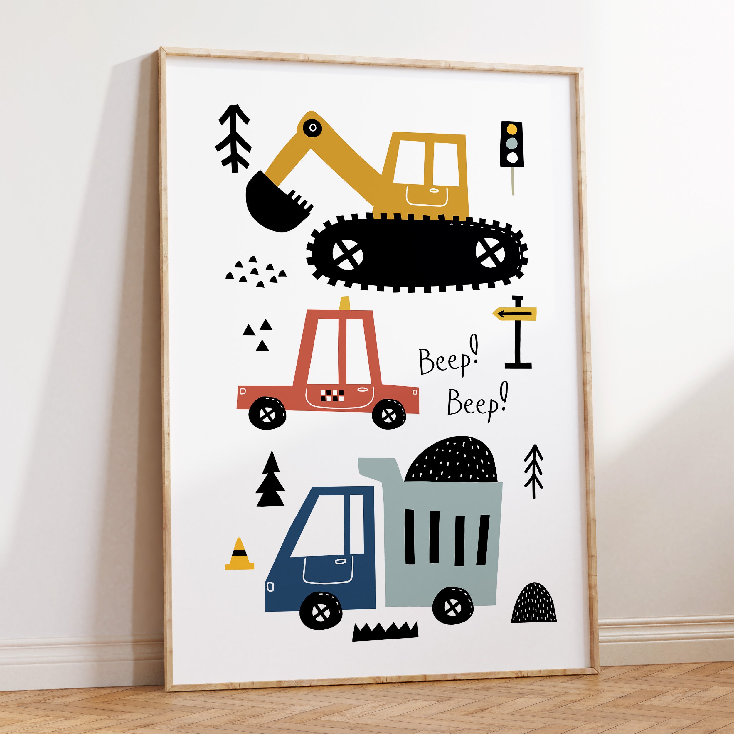Construction Vehicles Print