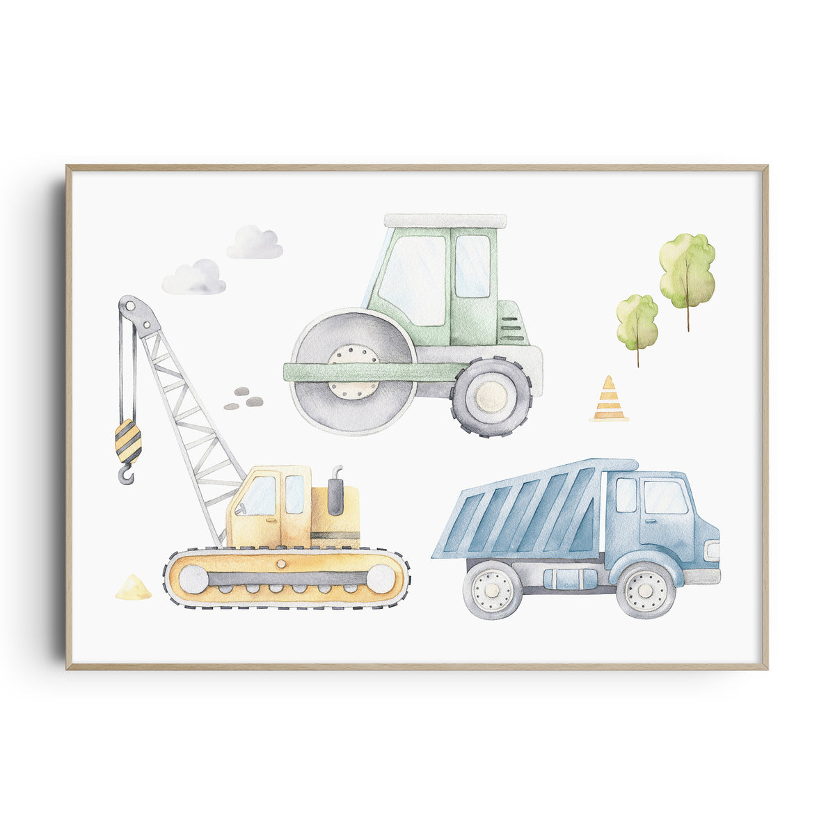 Construction Vehicles Print