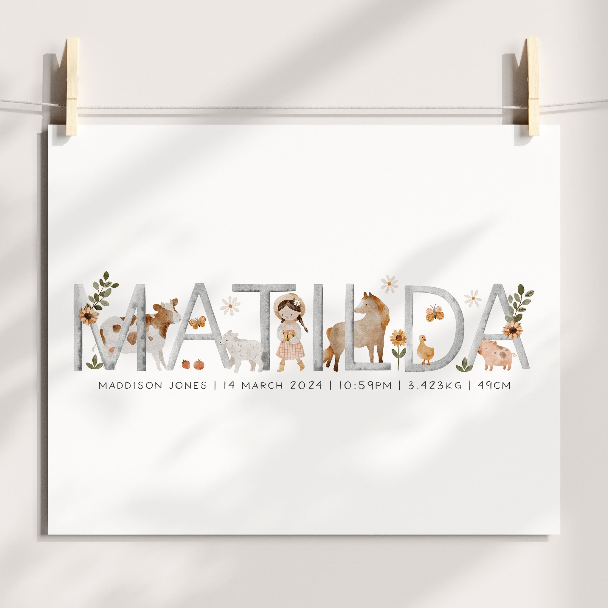 Farm Animal Name Print