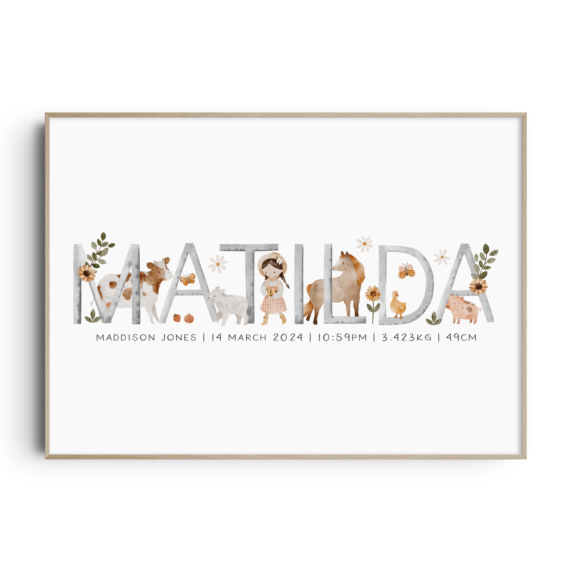 Farm Animal Name Print