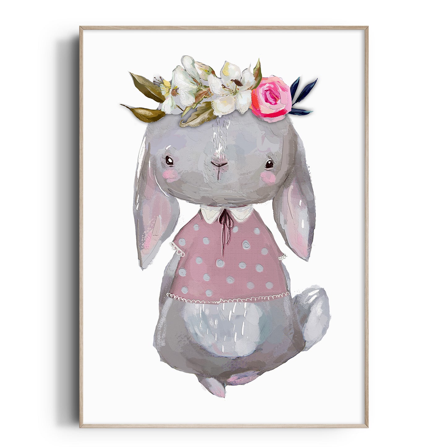 Floral Woodland Bunny Print
