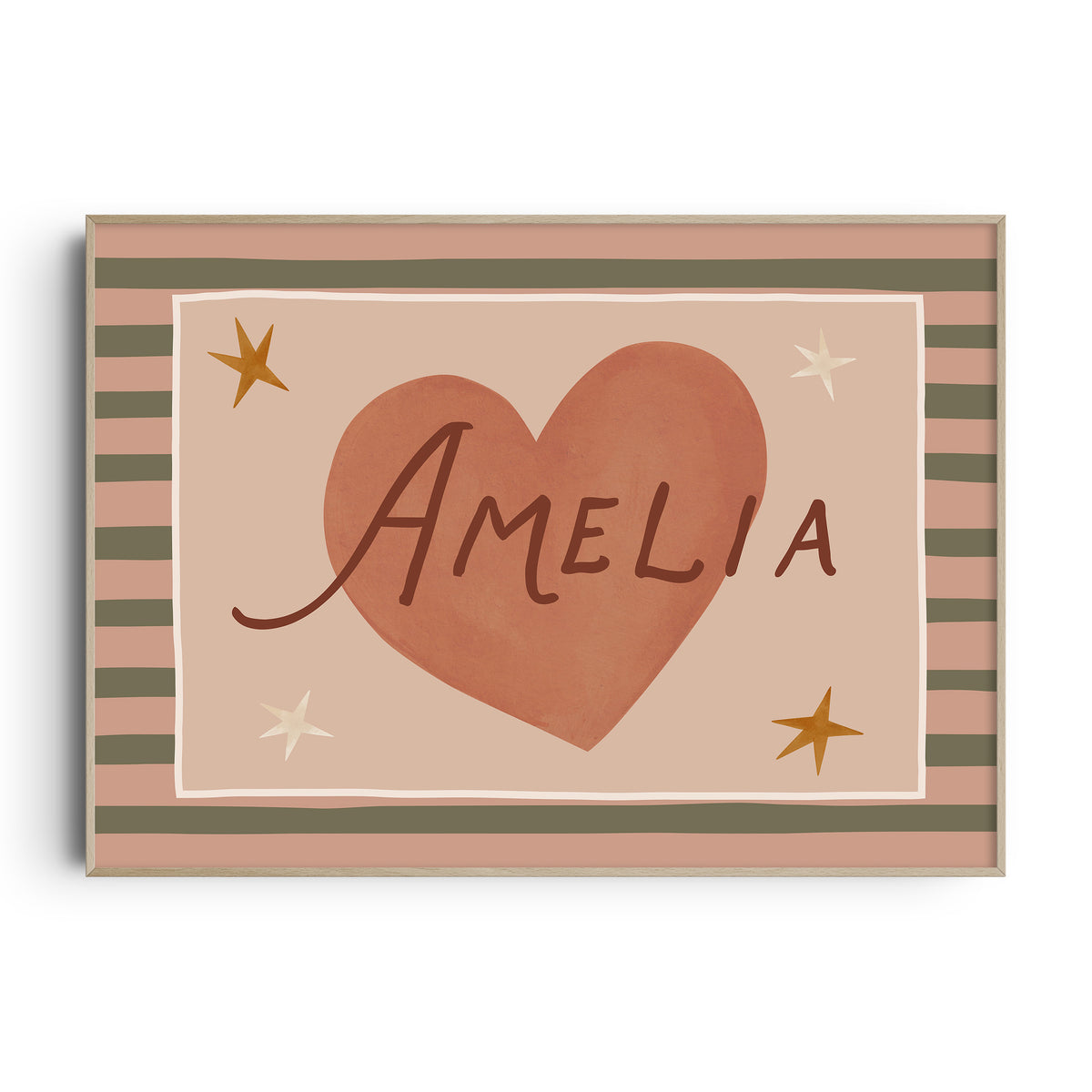 Stripe Whimsy Heart Name Print
