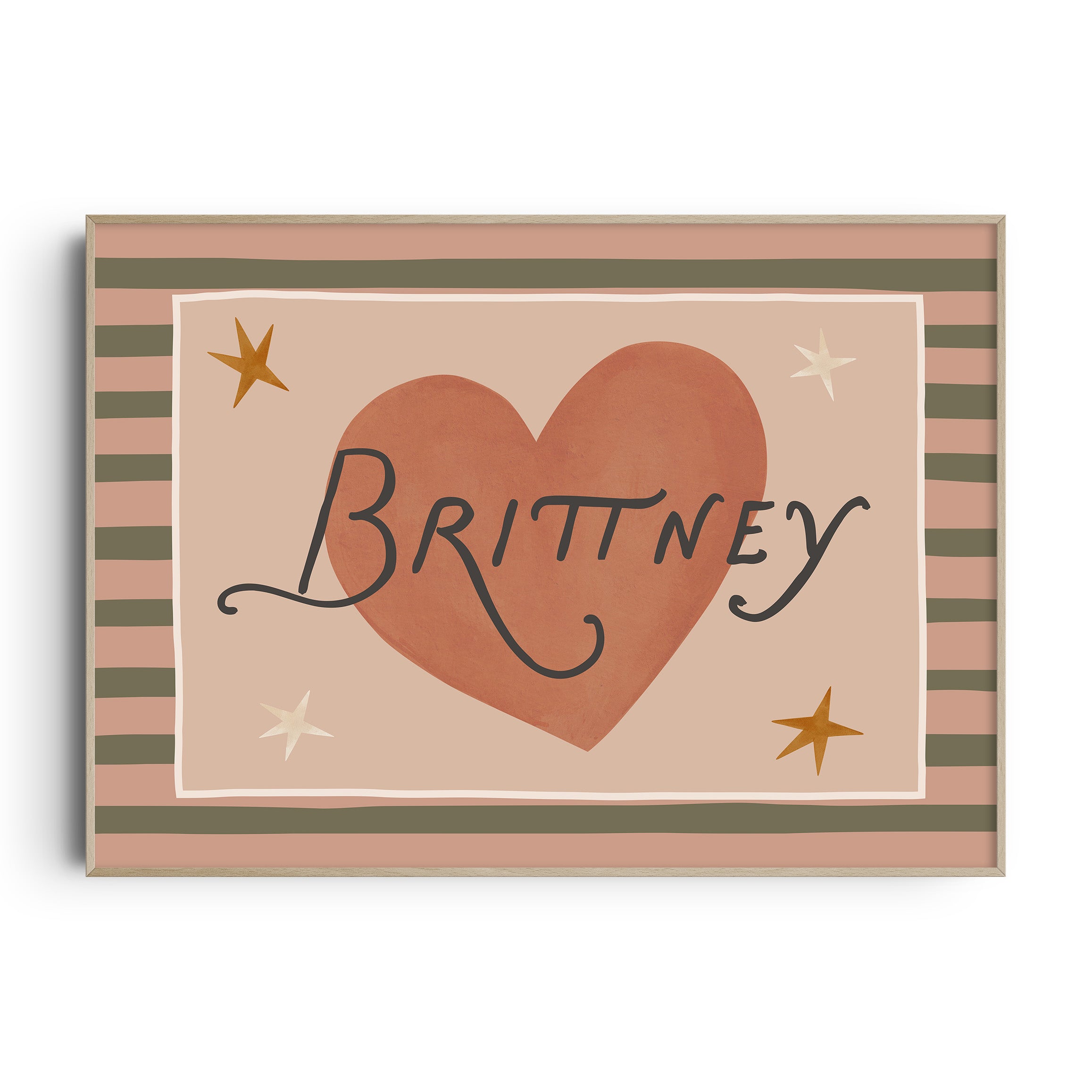 Stripe Whimsy Heart Name Print