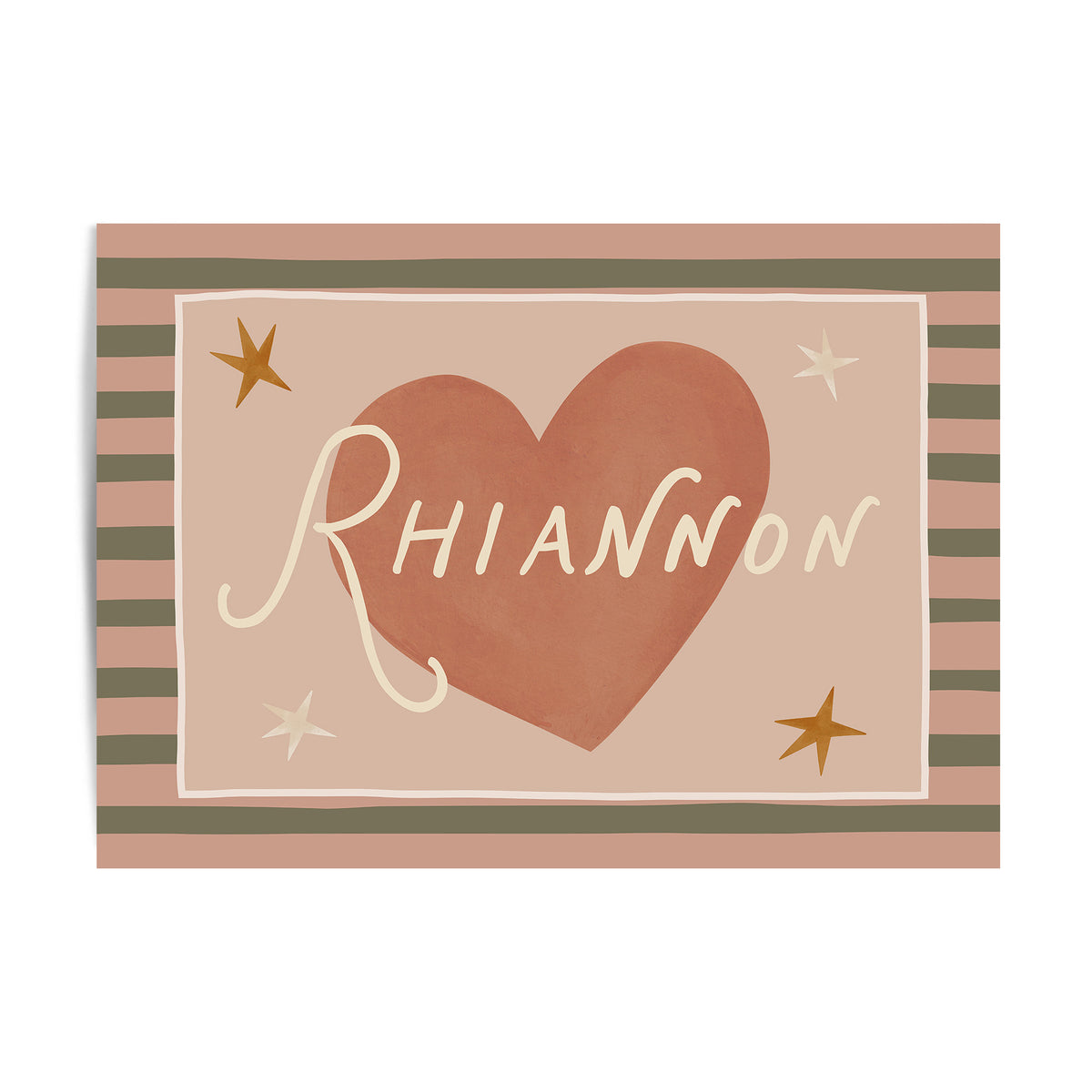 Stripe Whimsy Heart Name Print