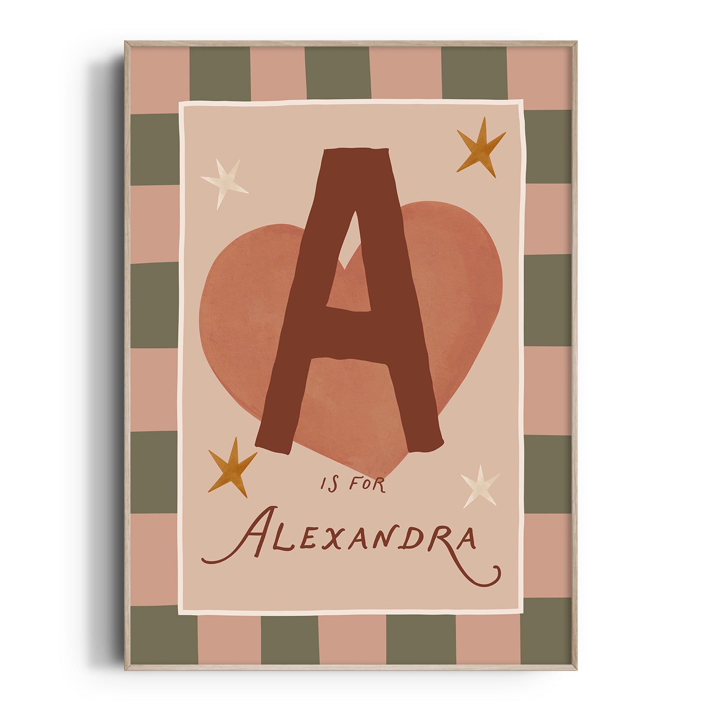 Check Whimsy Heart Letter & Name Print