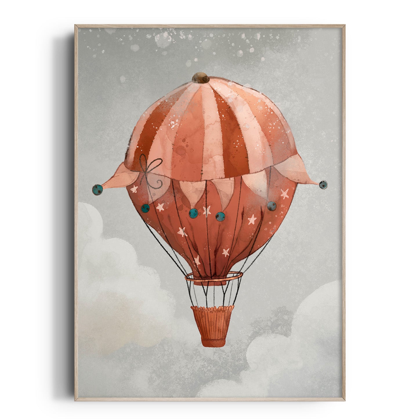 Red Hot Air Balloon Print