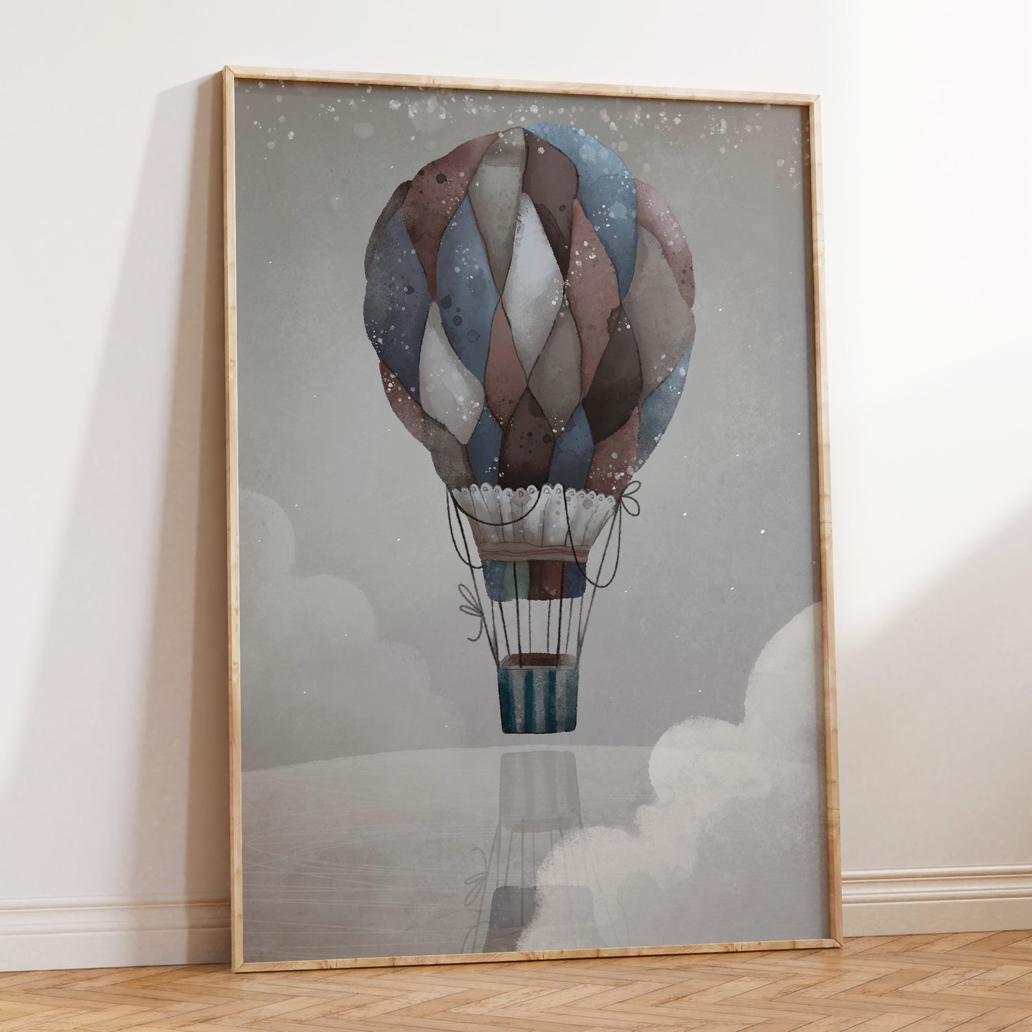 Blue Hot Air Balloon Print