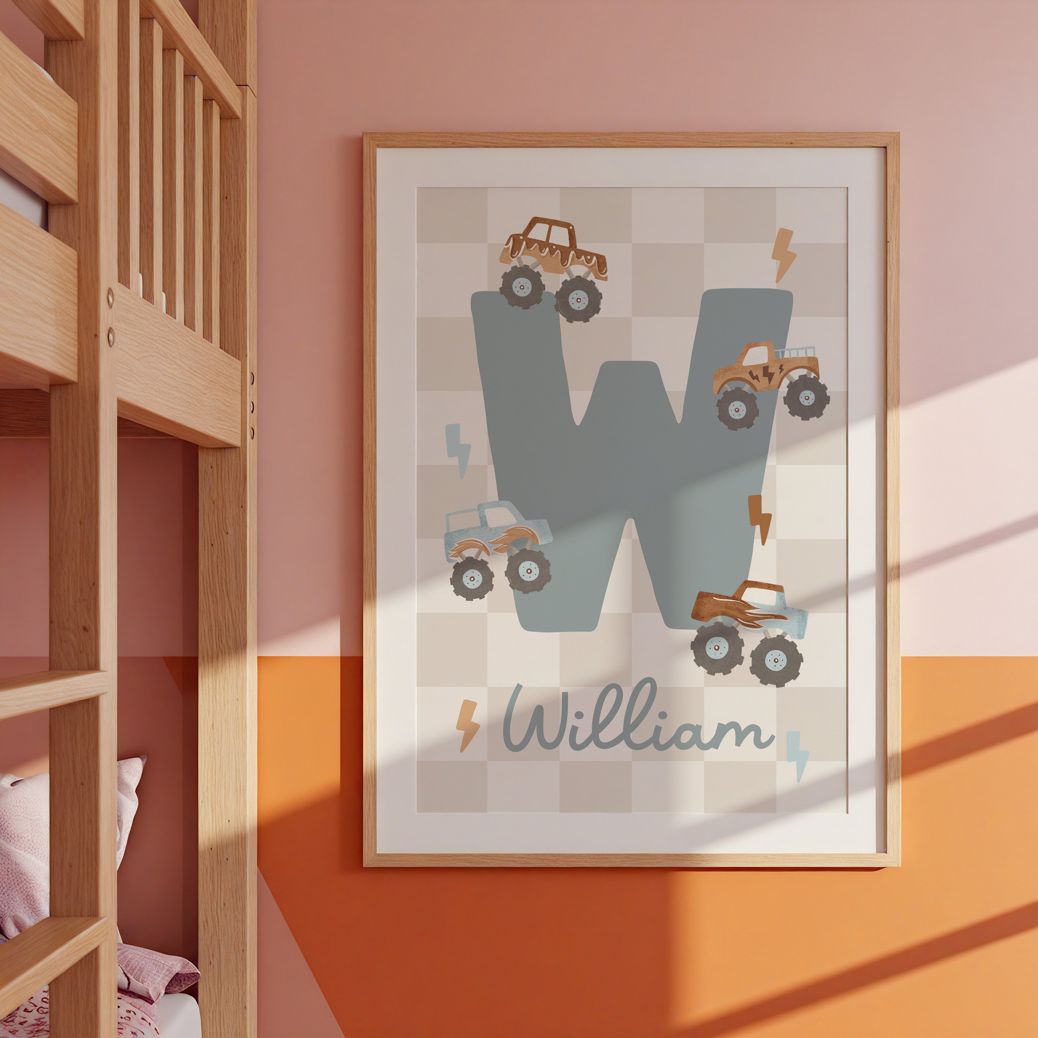Monster Trucks Letter & Name Print