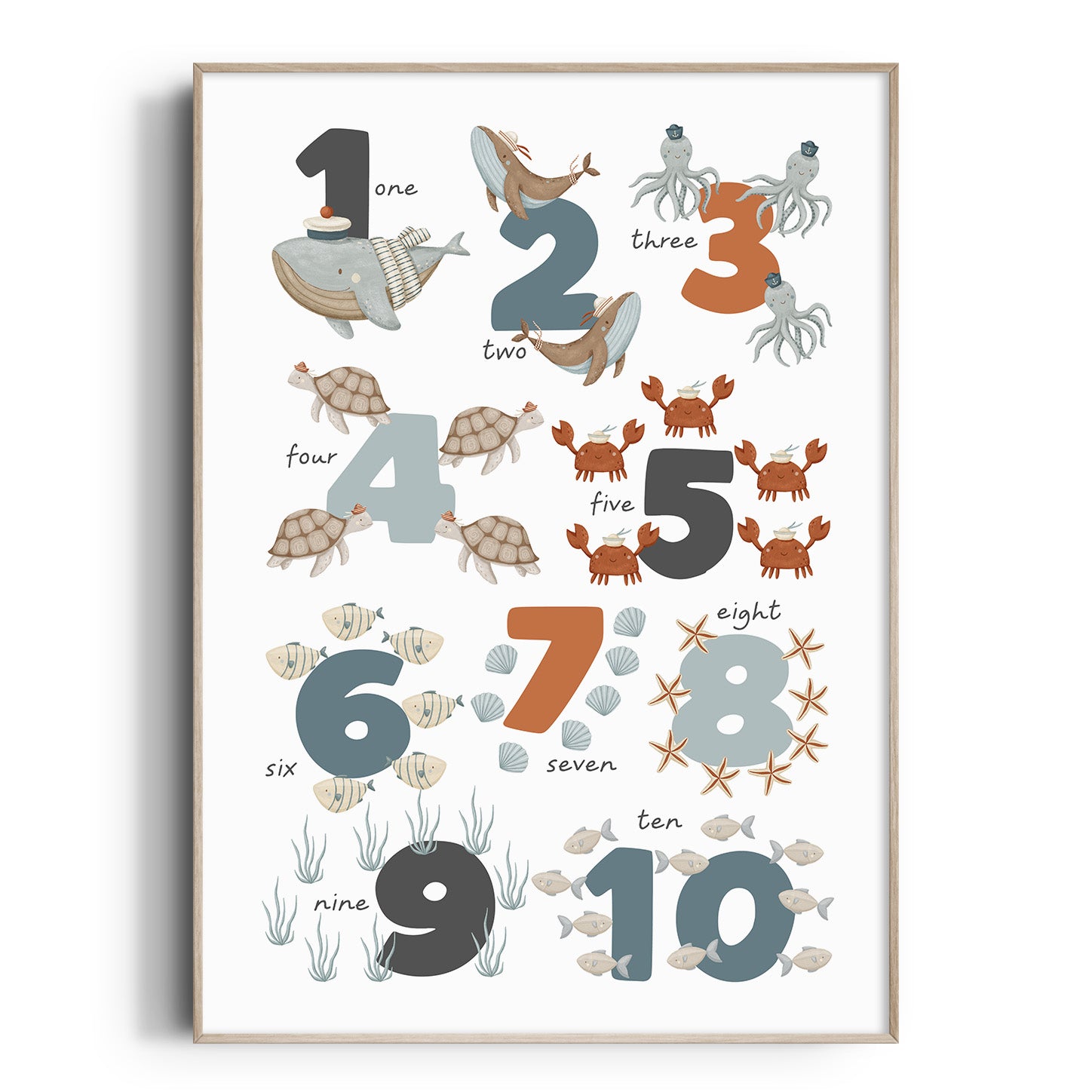 Sea Animals Numbers Print