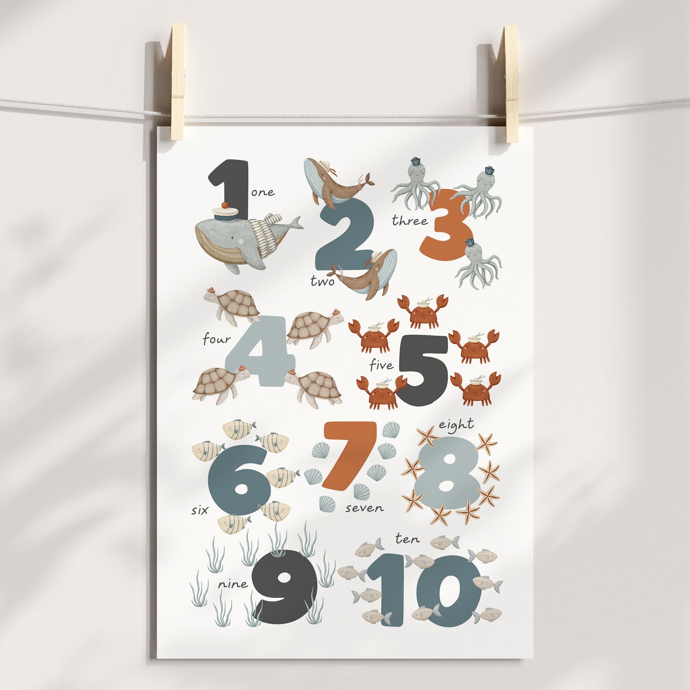 Sea Alphabet, Numbers & Name Prints