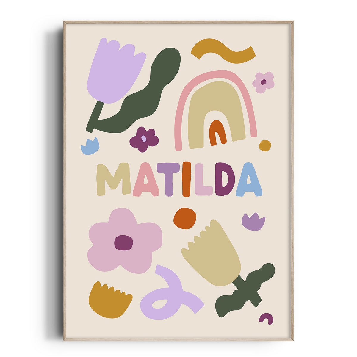 Personalised Abstract Flowers Name Print