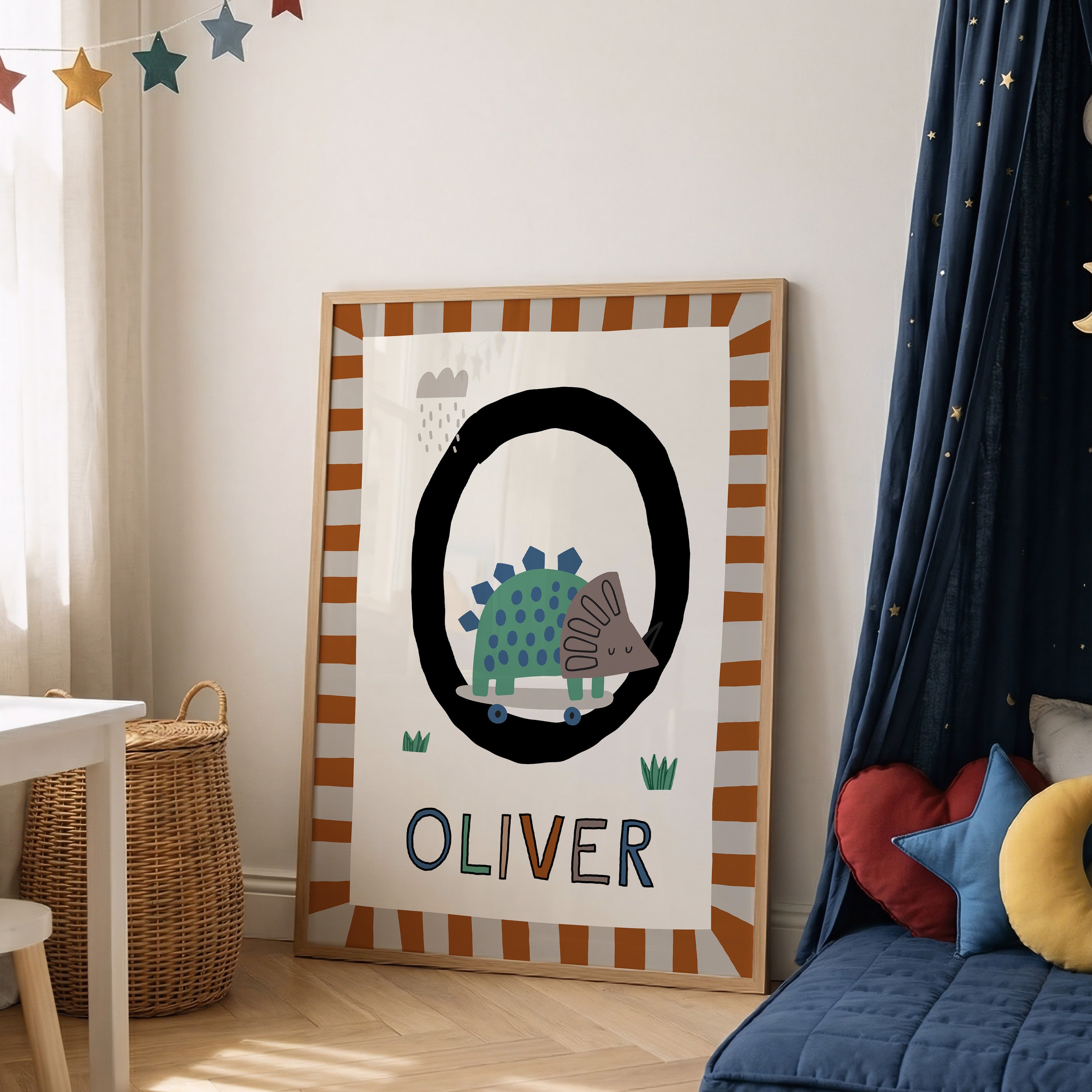 Skater Dinosaur Letter & Name Print