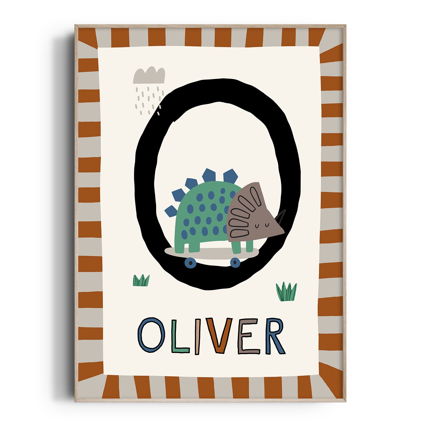 Skater Dinosaur Letter & Name Print