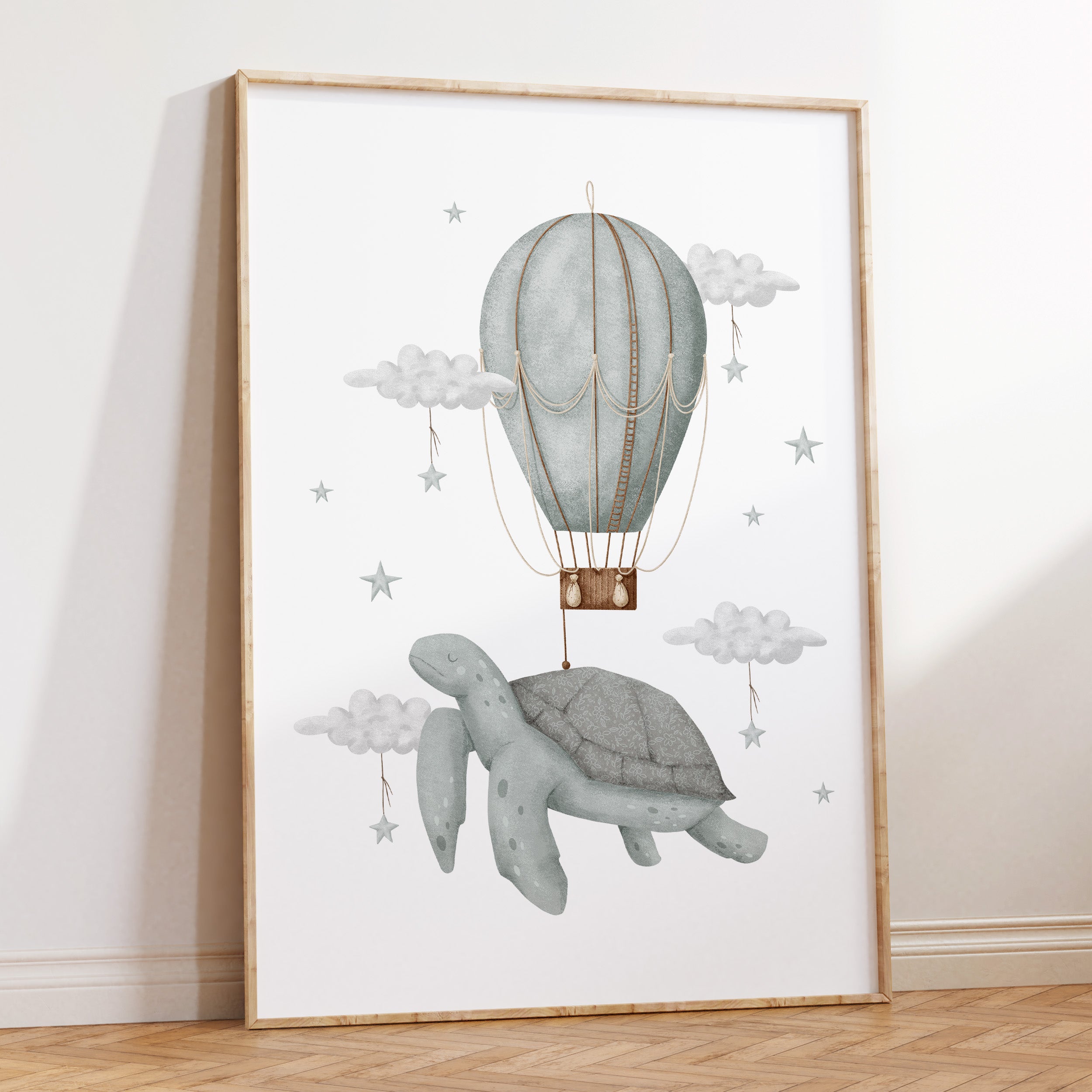 Boho Turtle Hot Air Balloon Print