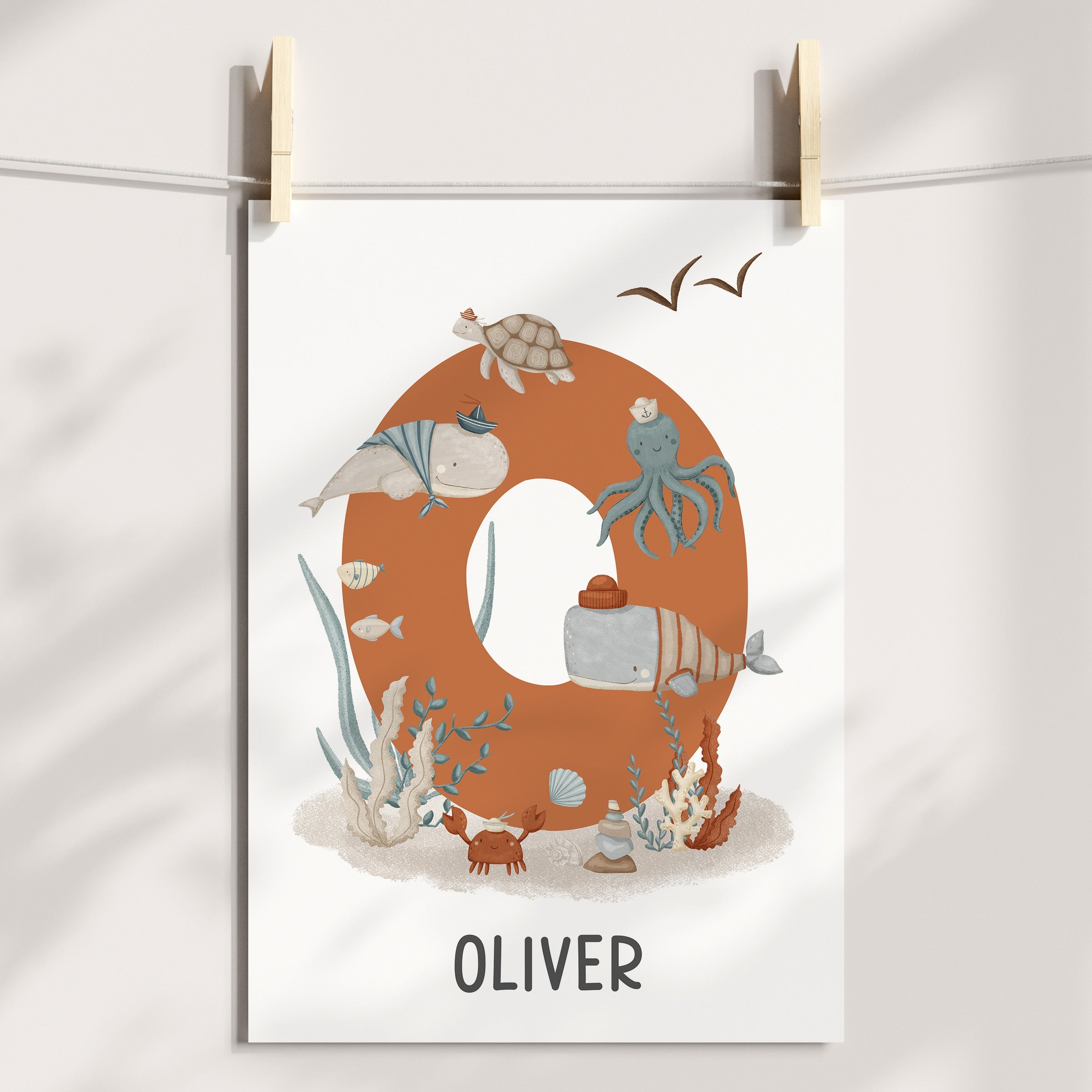 Sea Alphabet, Numbers & Name Prints