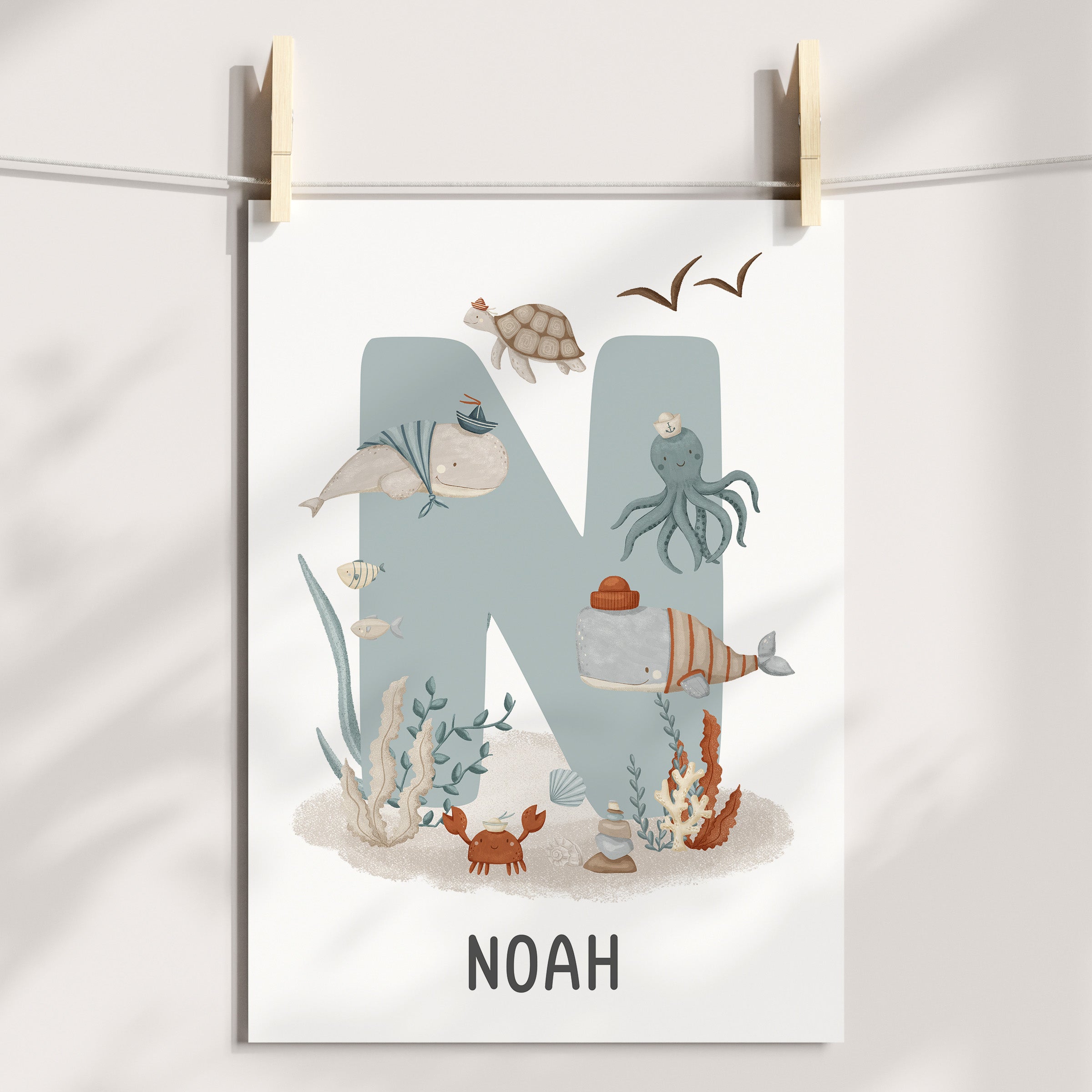 Sea Alphabet, Numbers & Name Prints