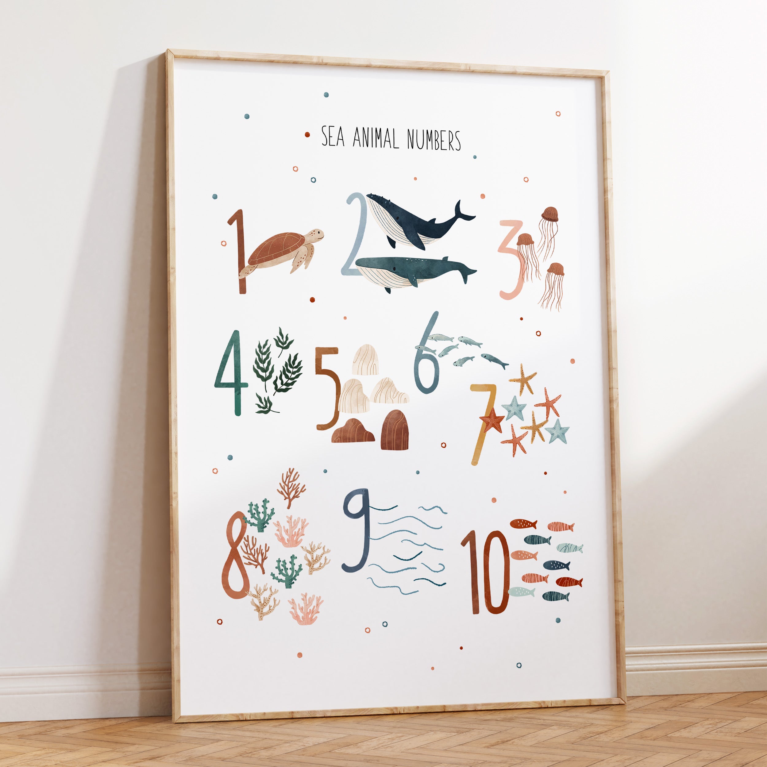 Ocean Animals Number Print