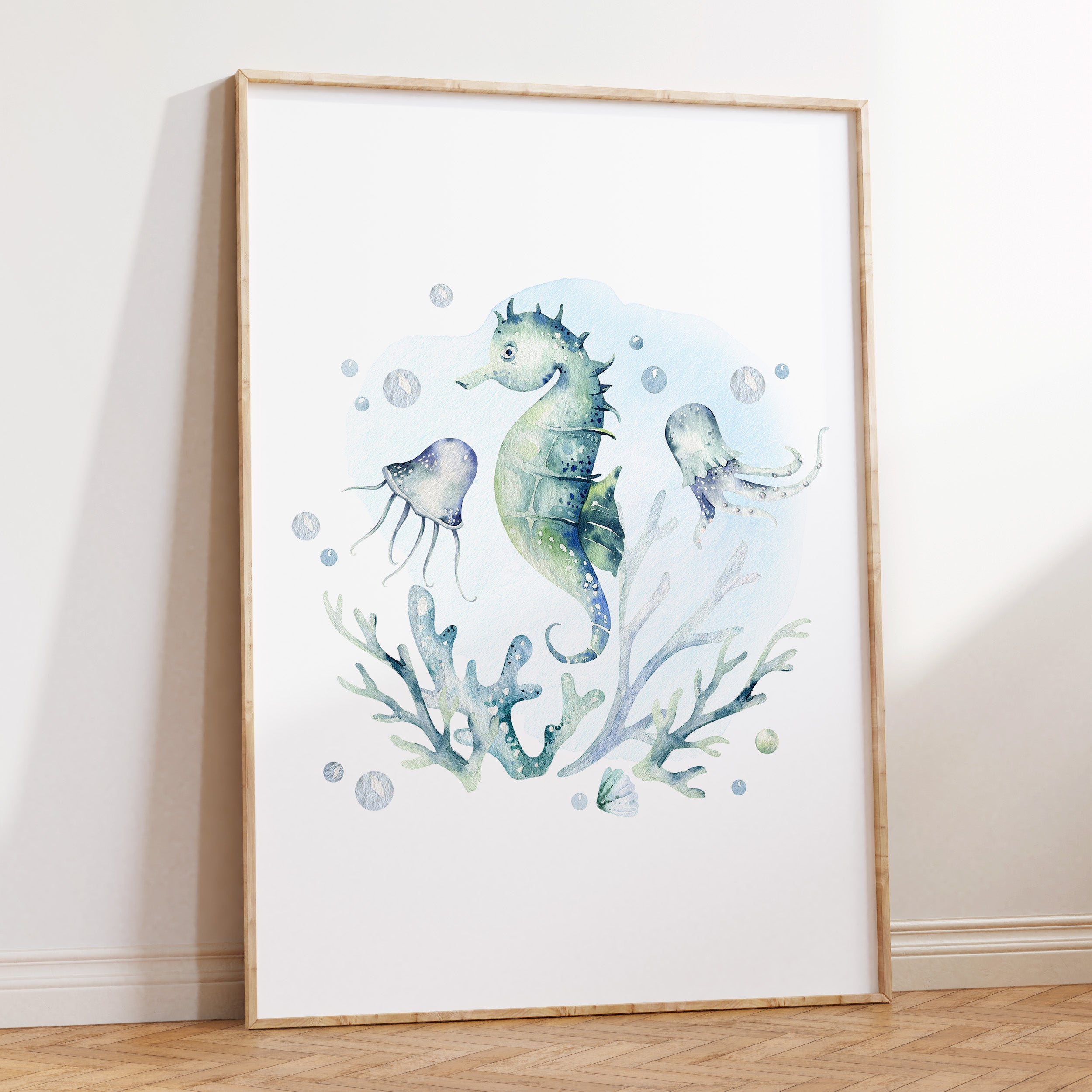 Seahorse & Jellyfish Print