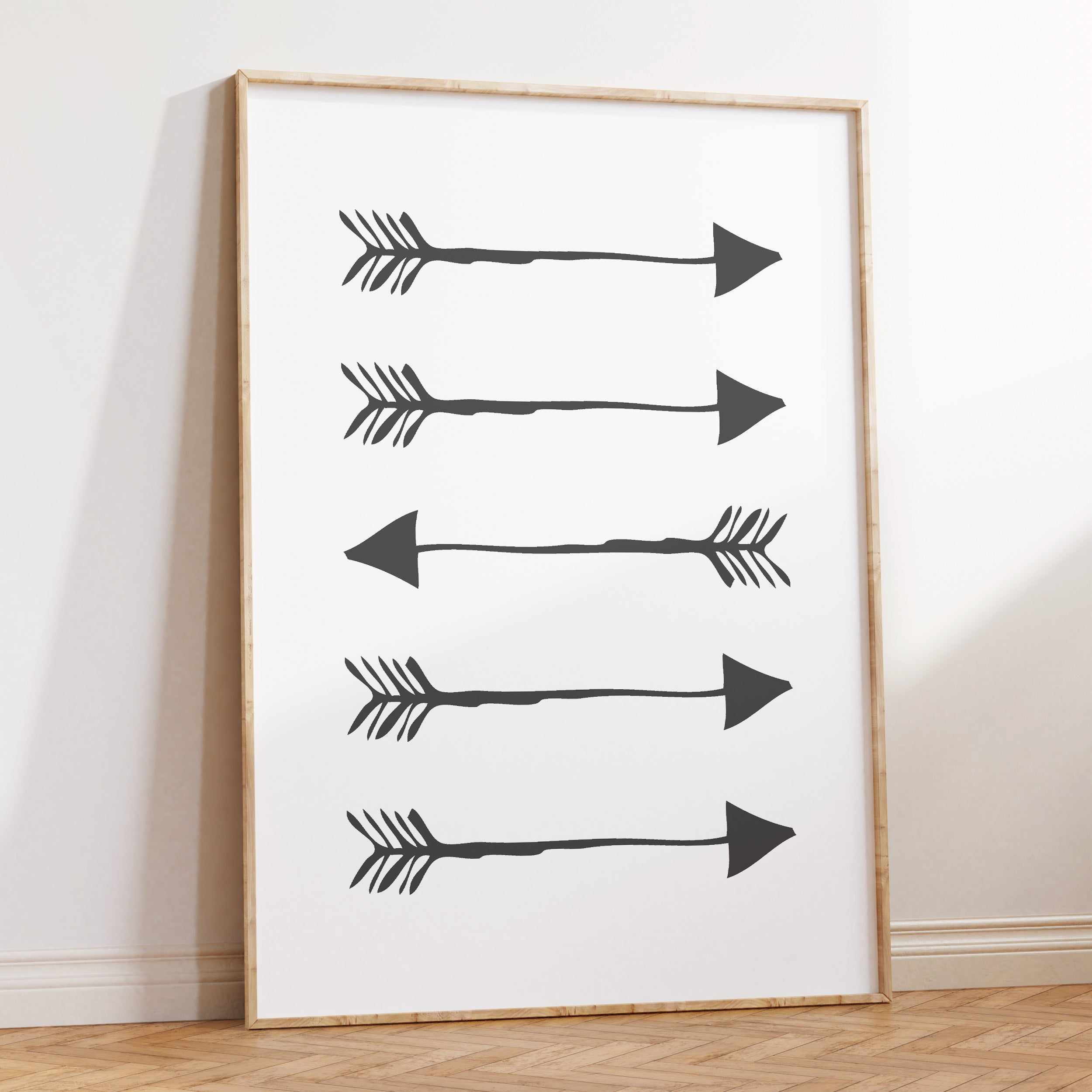 Grey Tribal Arrow Print