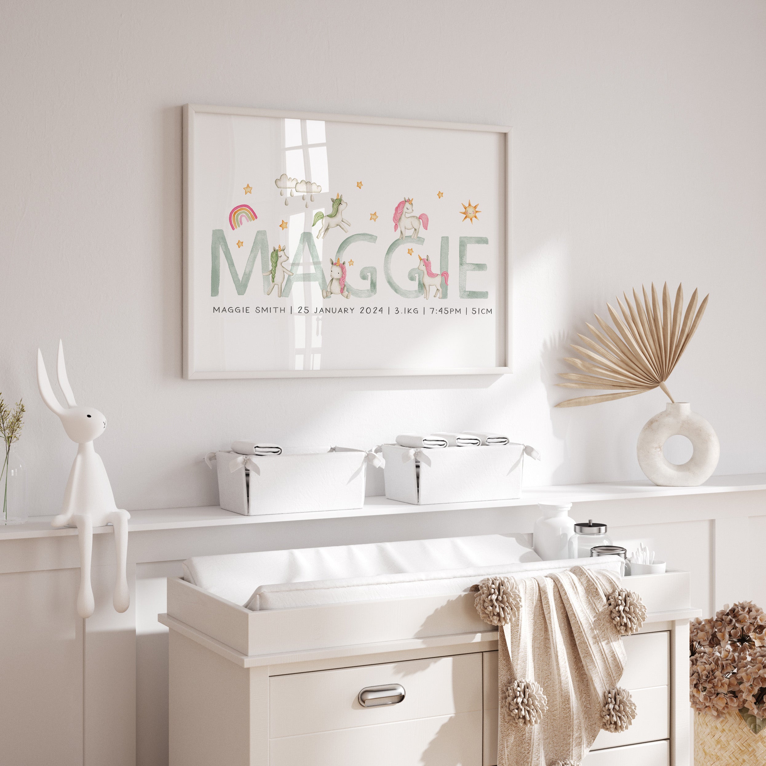 Unicorn Name & Birth Print