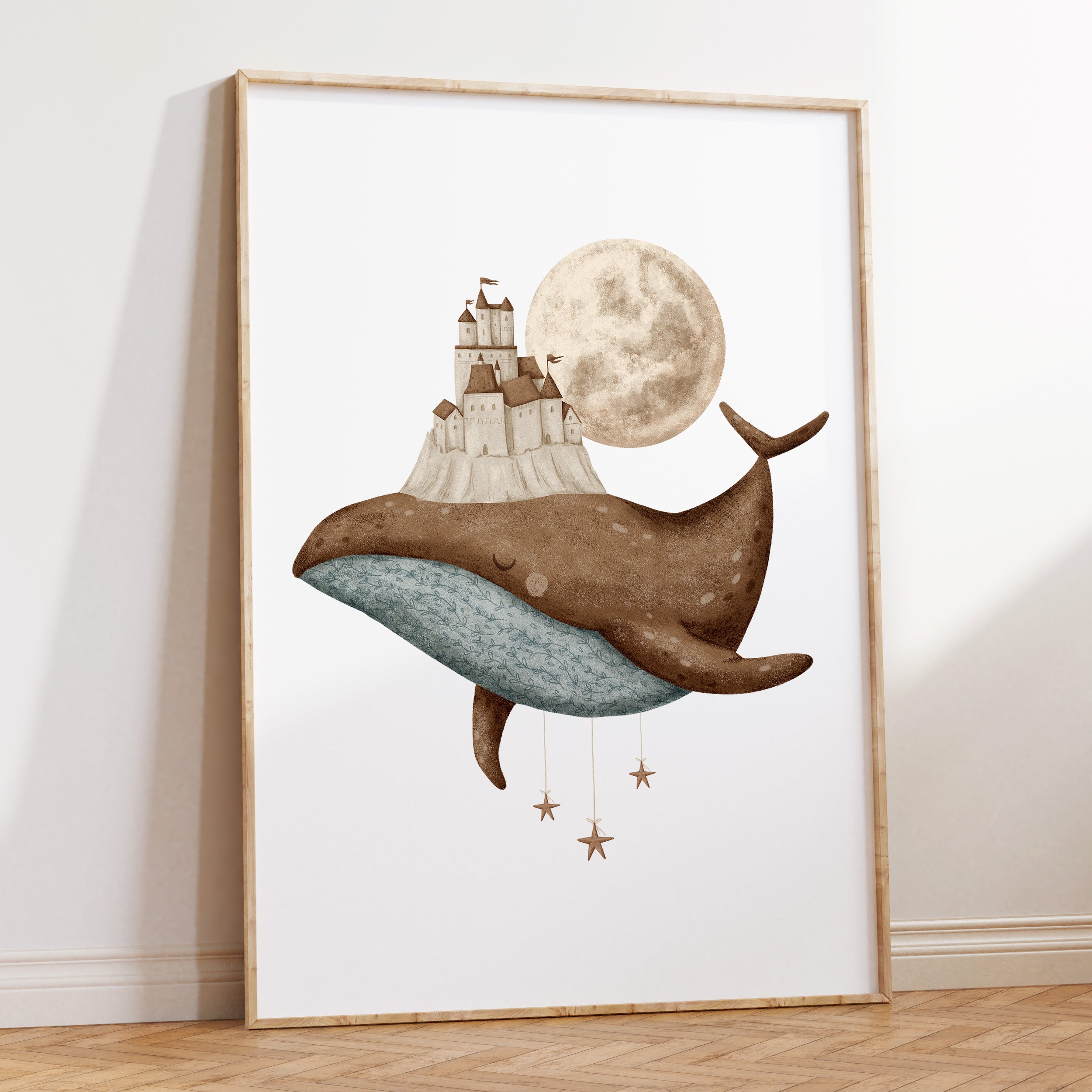 Boho Whale & Castle Print