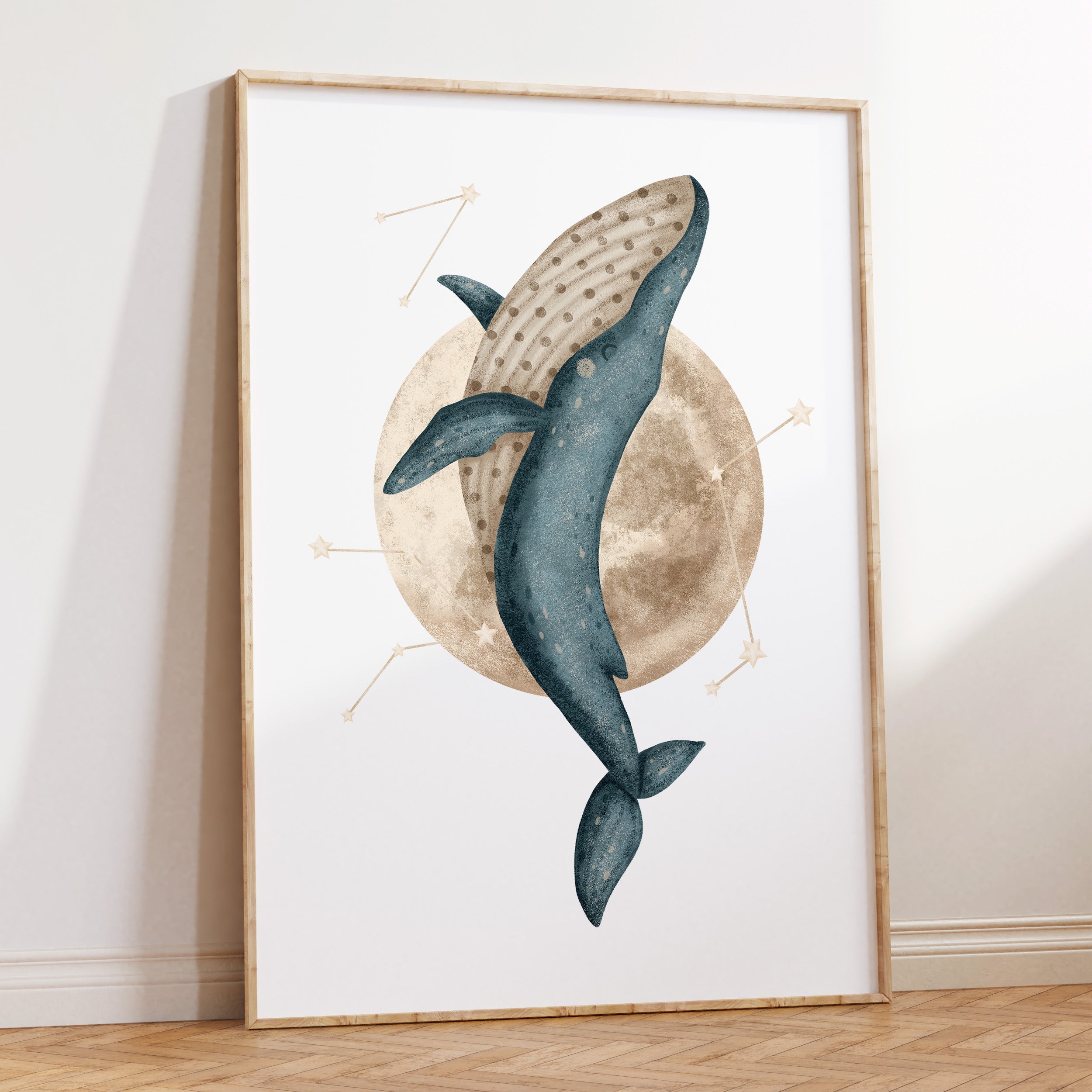 Boho Whale Print