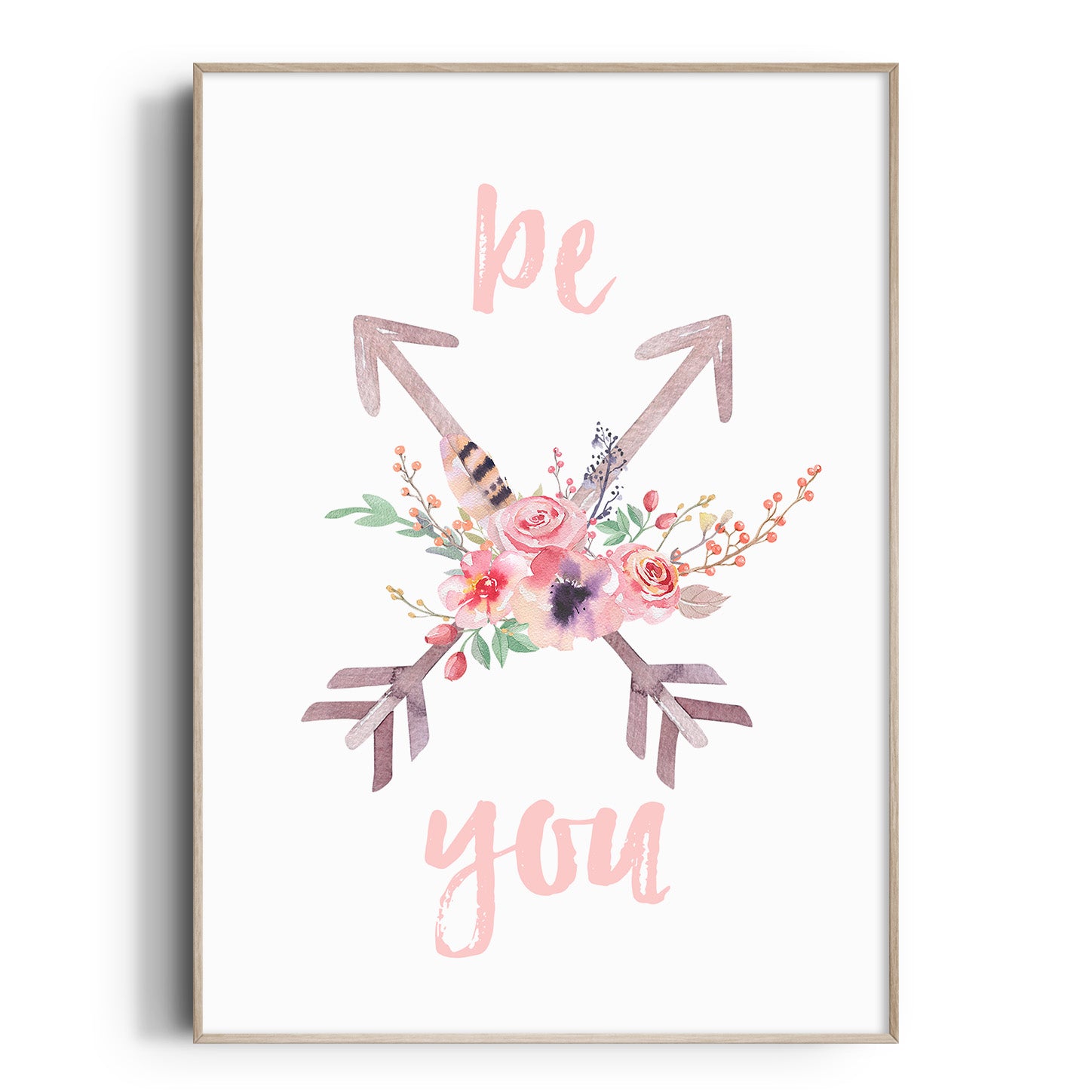 Boho Tribal Be You Floral Arrows Print
