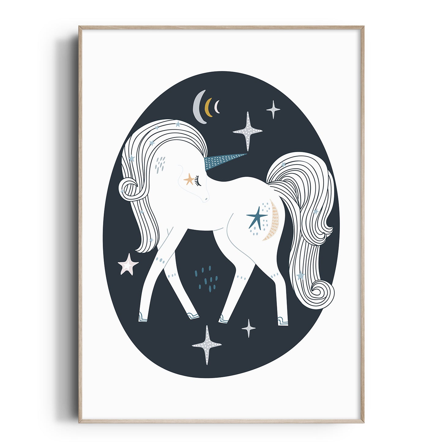 Blue Unicorn Print