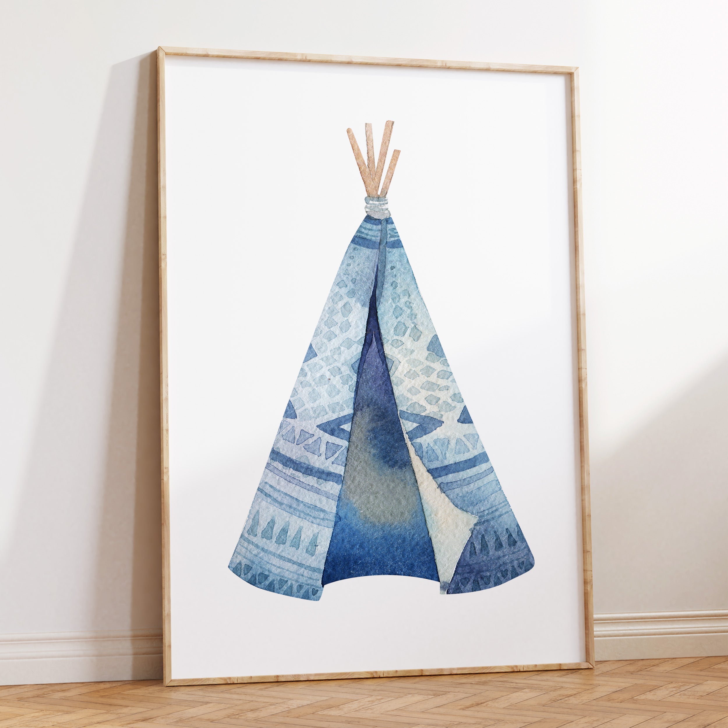 Blue Woodland Teepee Print