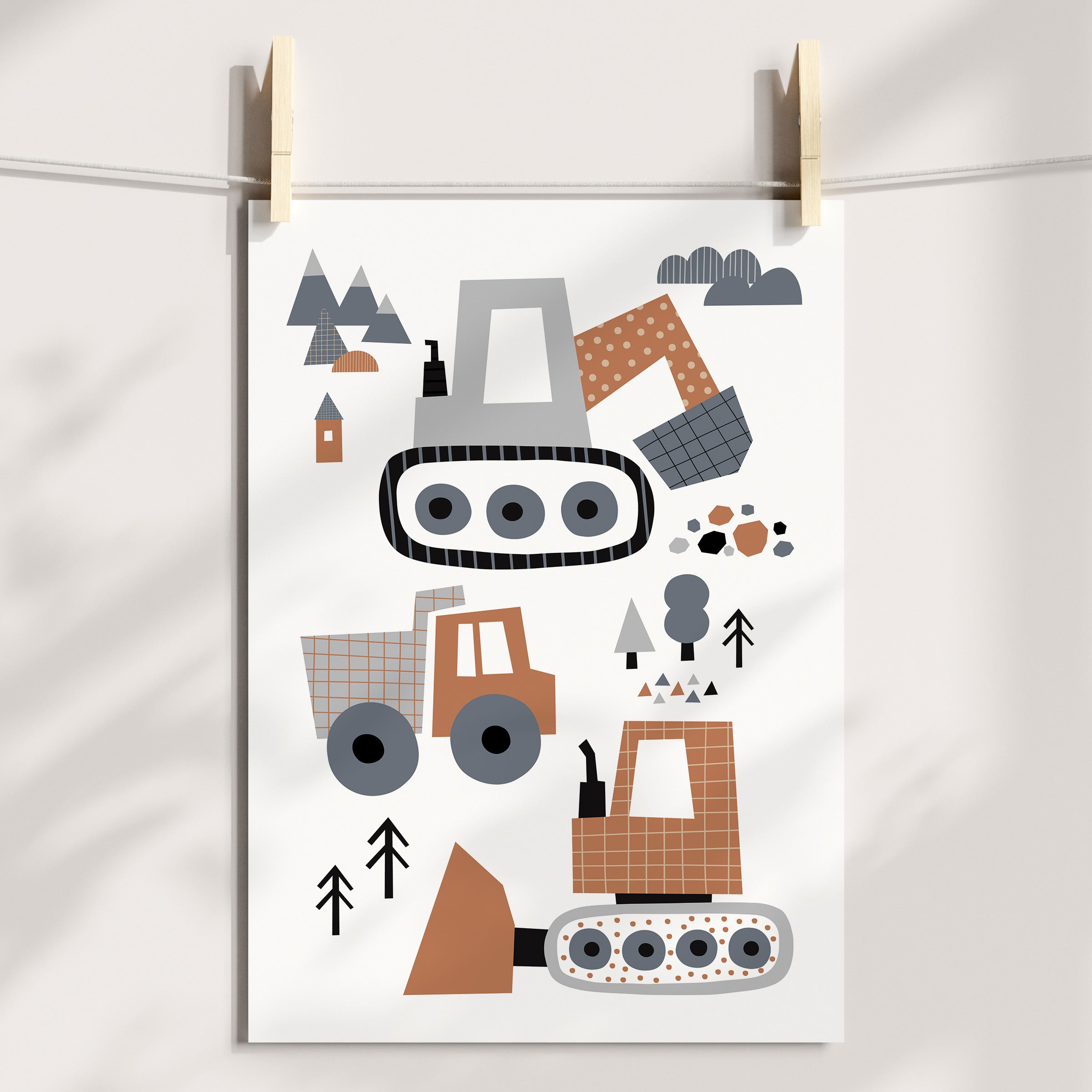 Construction Trucks & Alphabet Prints