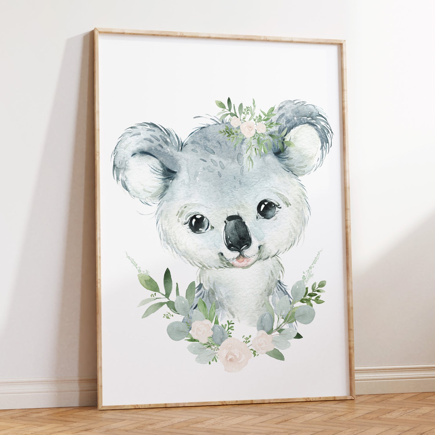 Floral Baby Koala Print