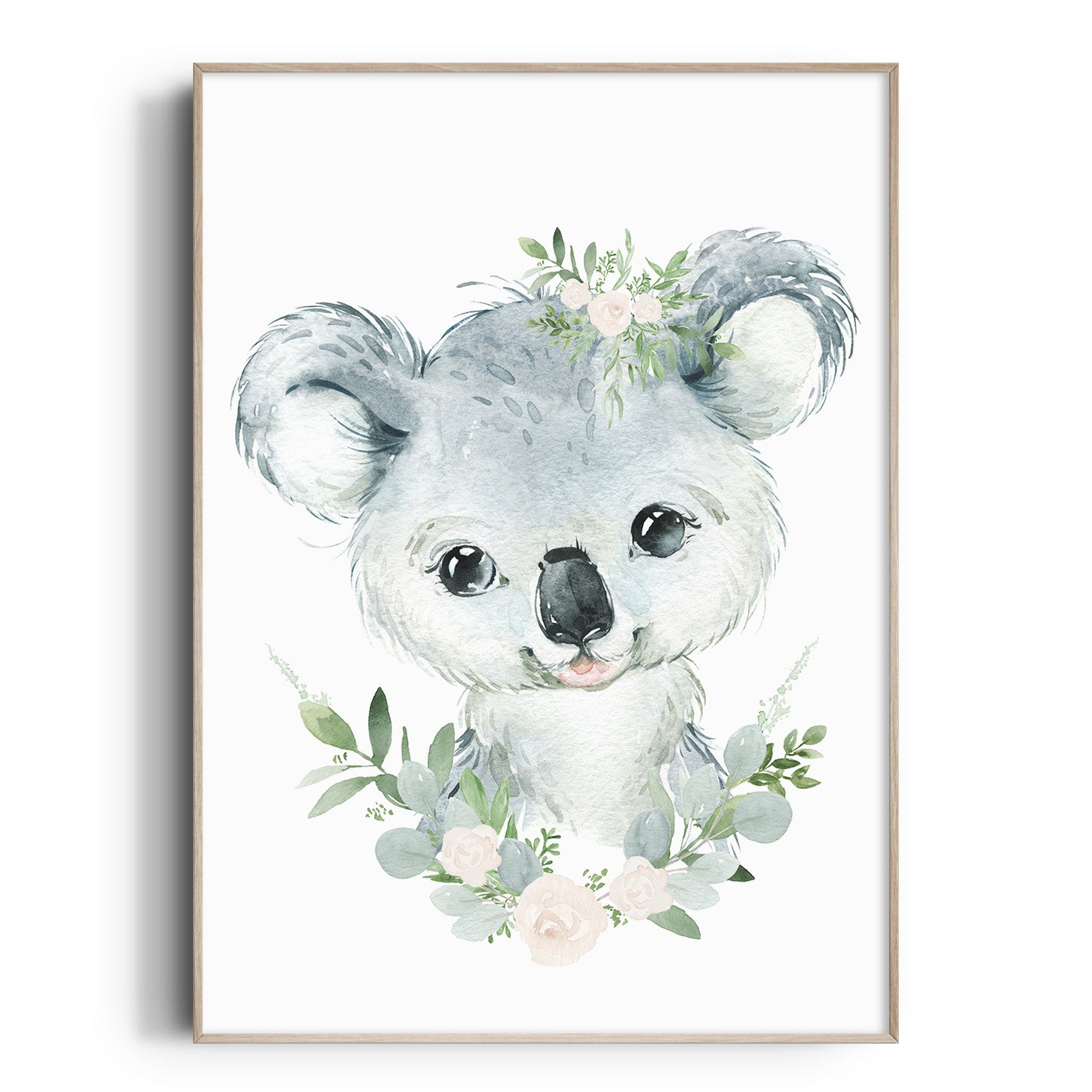 Floral Baby Koala Print
