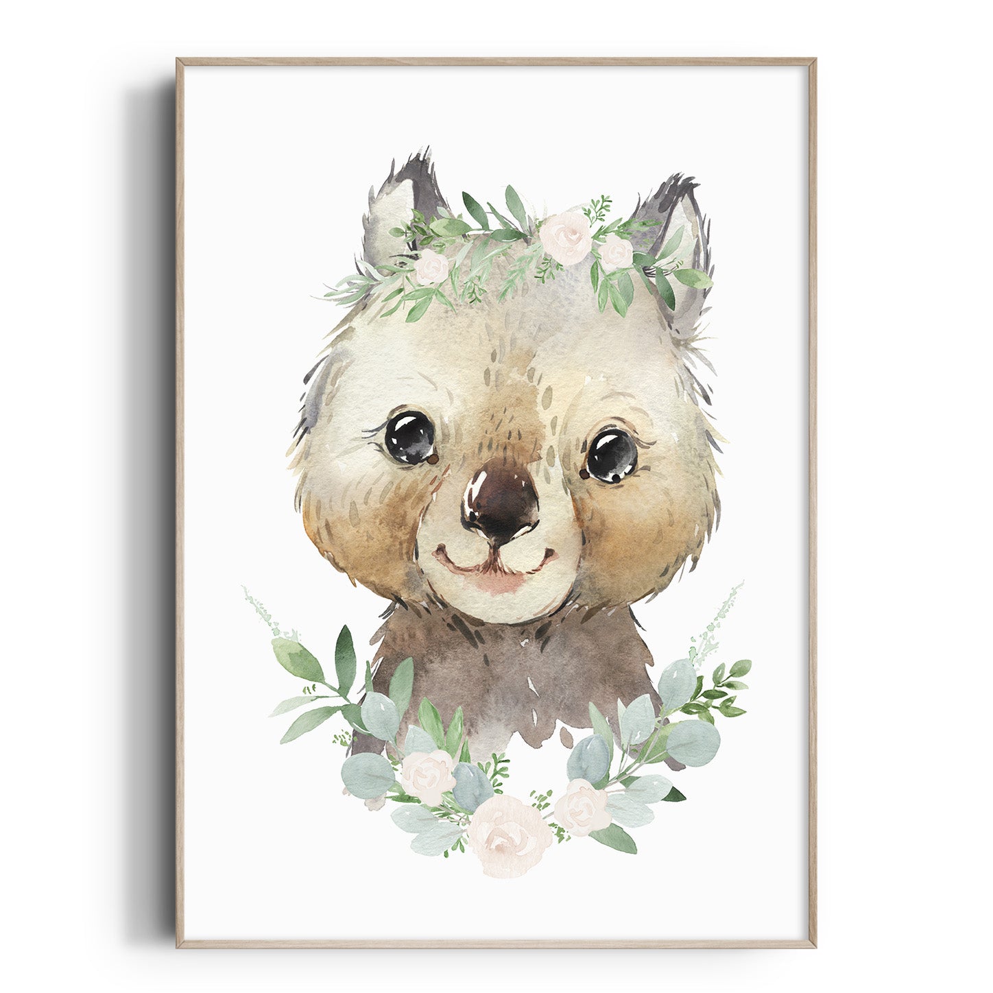 Floral Baby Wombat Print