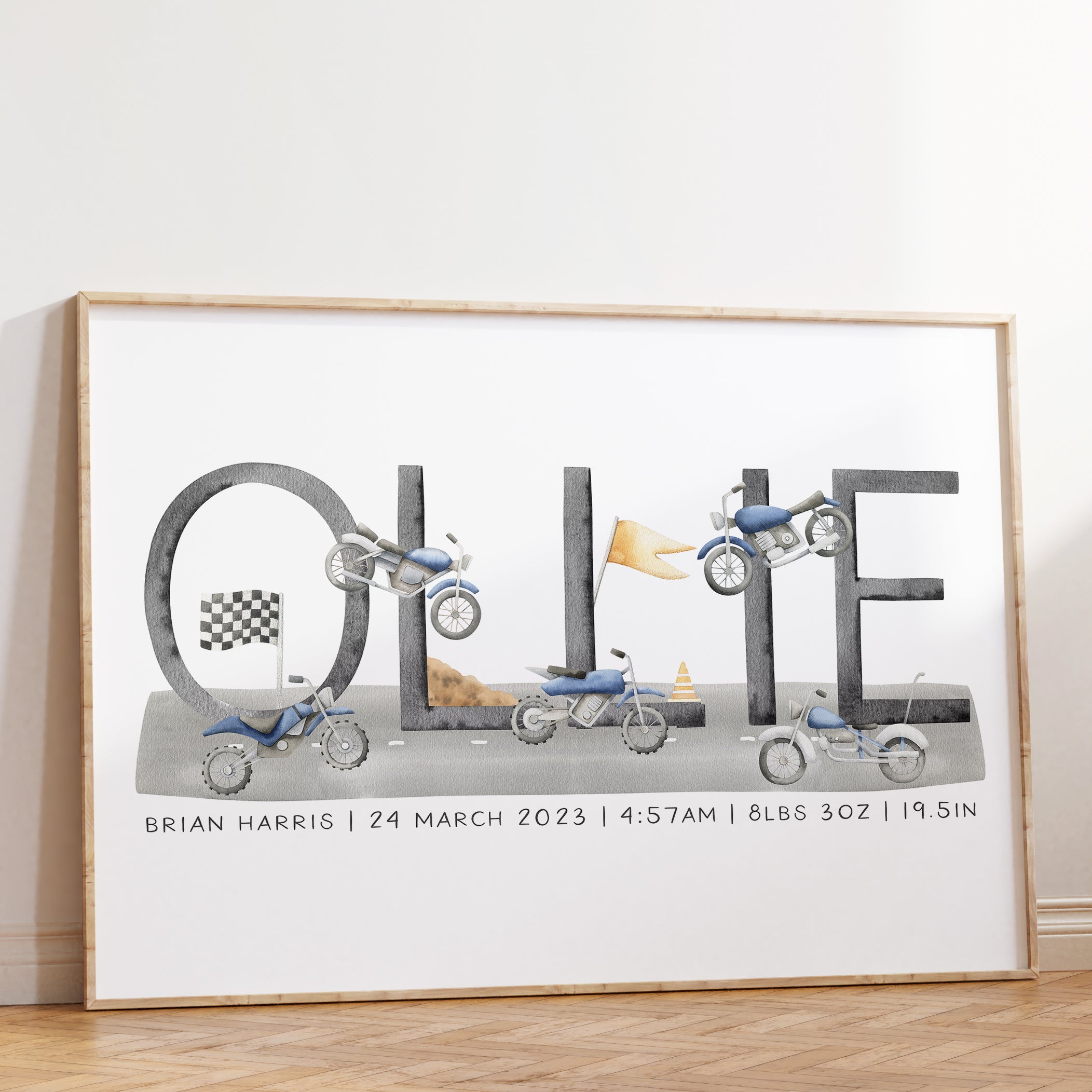 Motorcycle Name Print