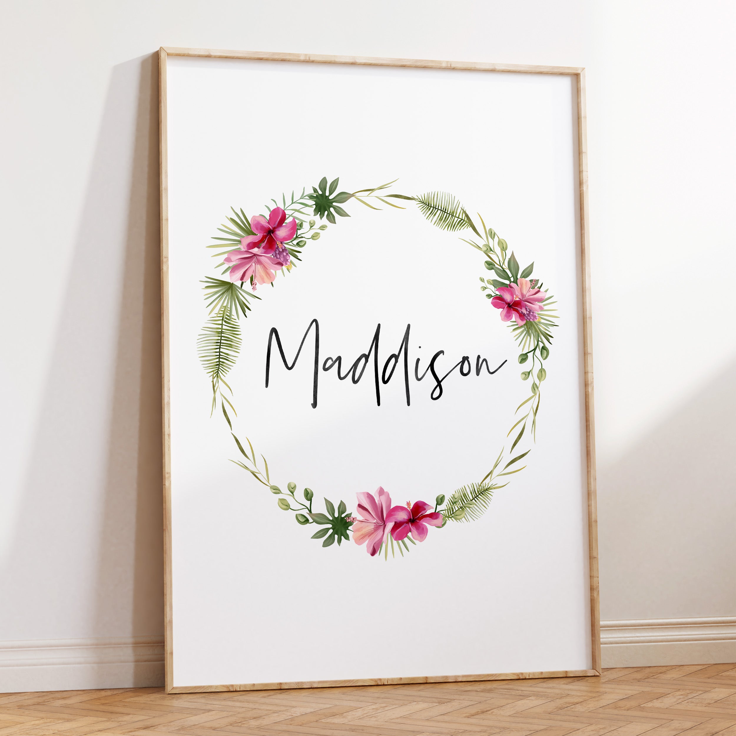 Tropical Wreath Name Print