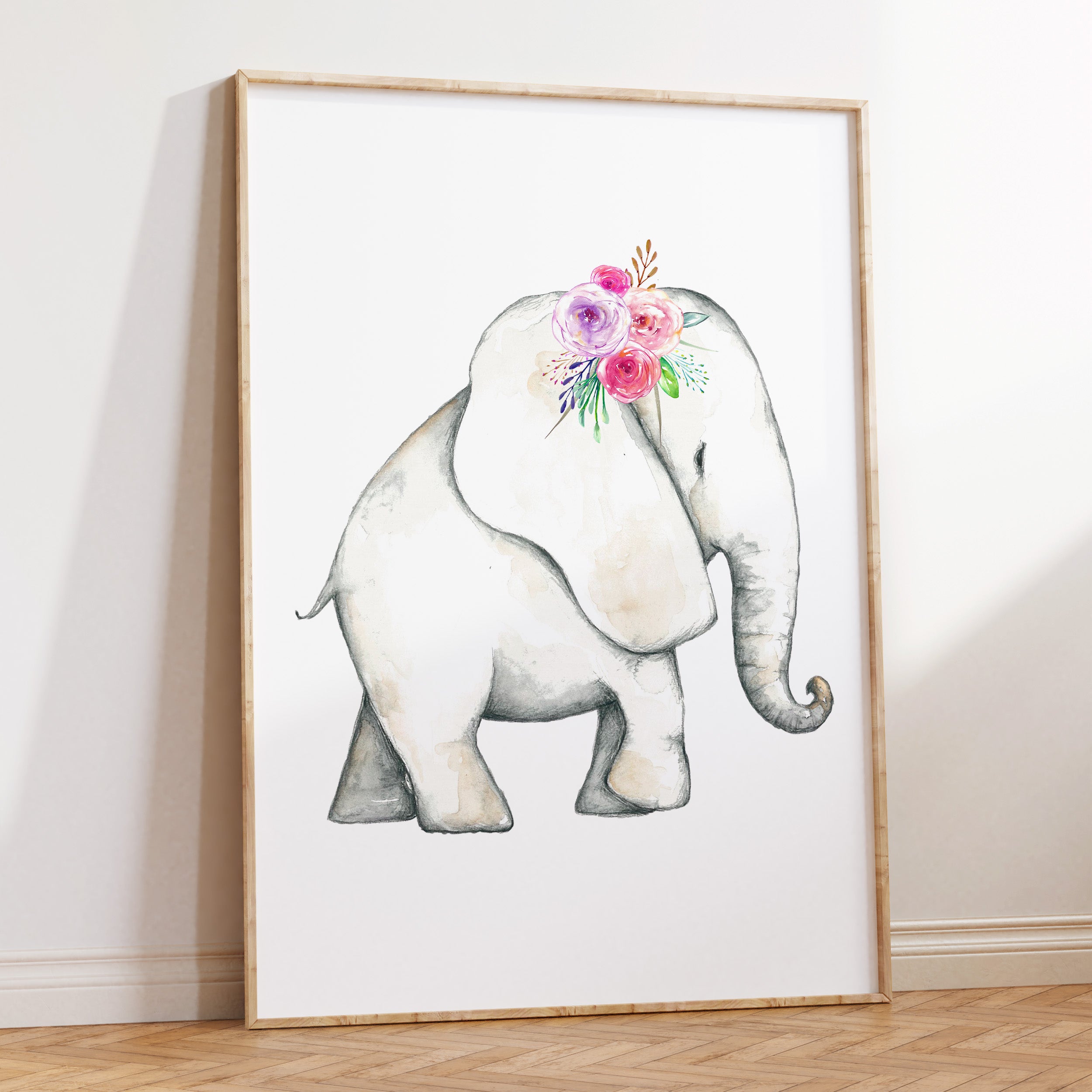 Boho Woodland Elephant Print