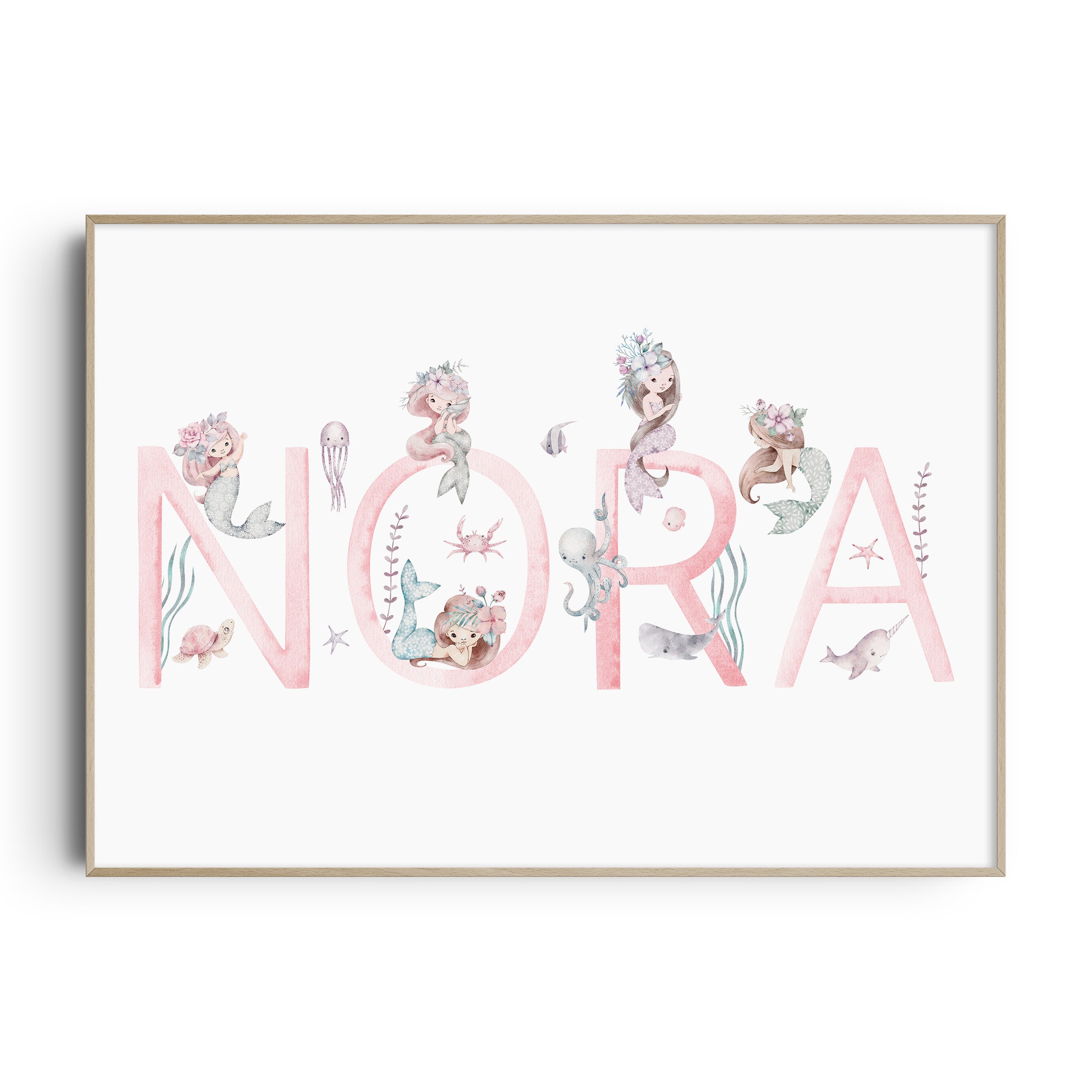 Mermaid Name & Birth Print