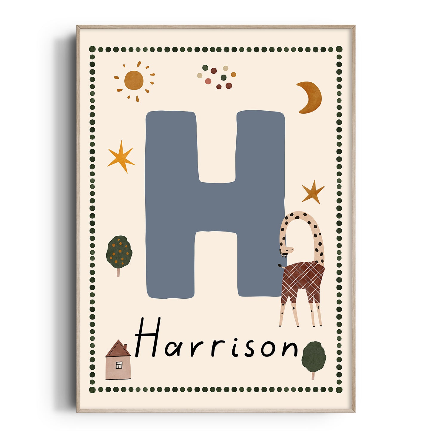 Whimsy Giraffe Letter & Name Print