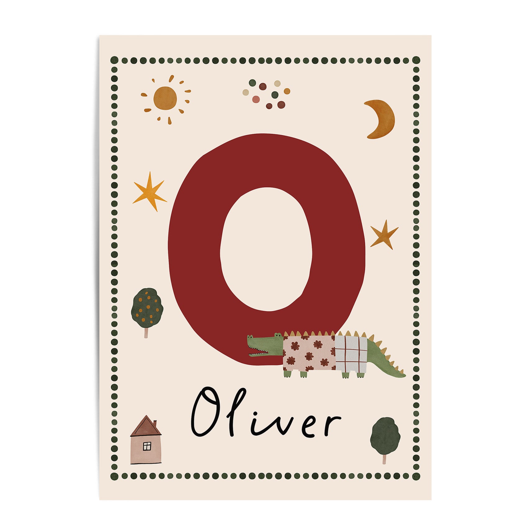 Whimsy Crocodile Letter & Name Print